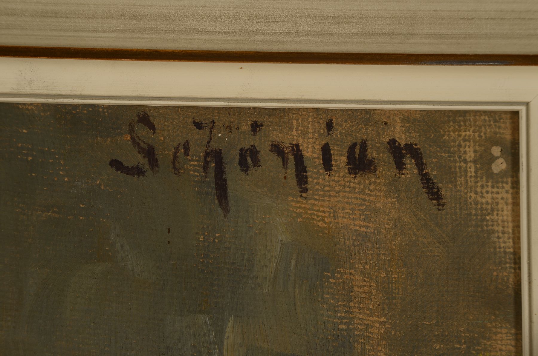 Detail c: Anna von Doemming, geb. Schönian, 1888-1981 Koblenz, zwei Porträts von bärtigem Mann und strickender Frau mit Haube, Frauenporträt auf der ...