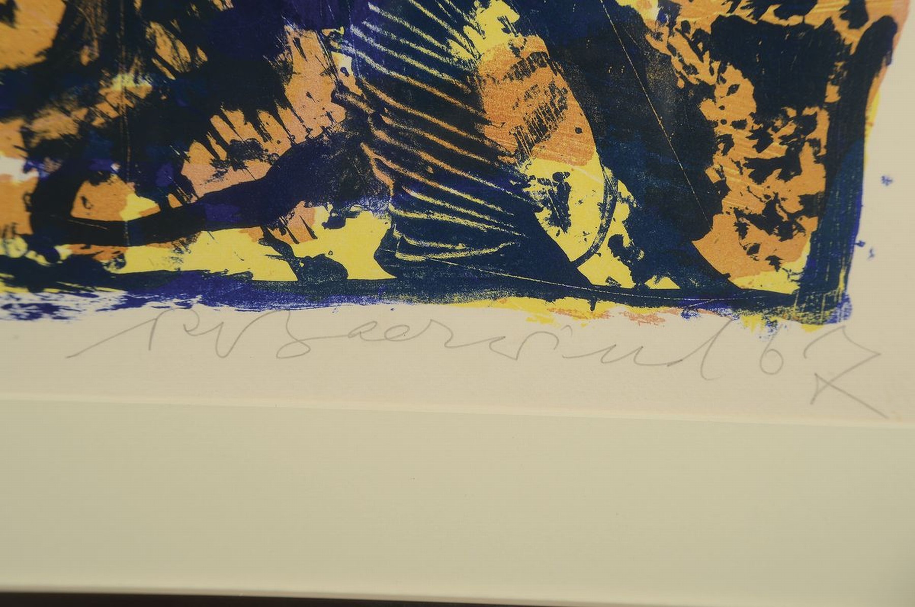 Detail a: Rudi Baerwind, 1910-1982 Mannheim, Studium an den Akademien Berlin, München und Paris, war Schüler von Fernand Leger, hier: Pan, Farblithographie ...