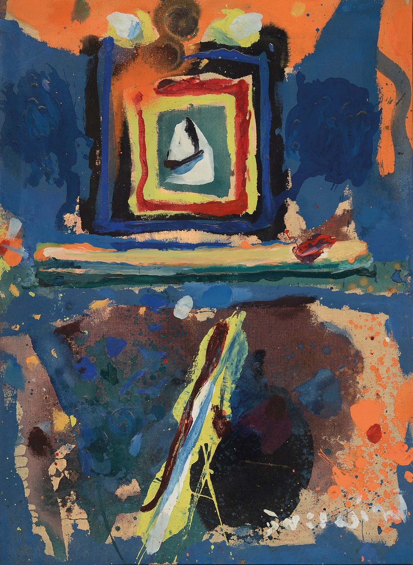 Rudi Baerwind, 1910-1982 Mannheim, Studium in Berlin, München und Paris, war Schüler von Fernand Leger, hier: Abstrakte Komposition, aus der Serie ...