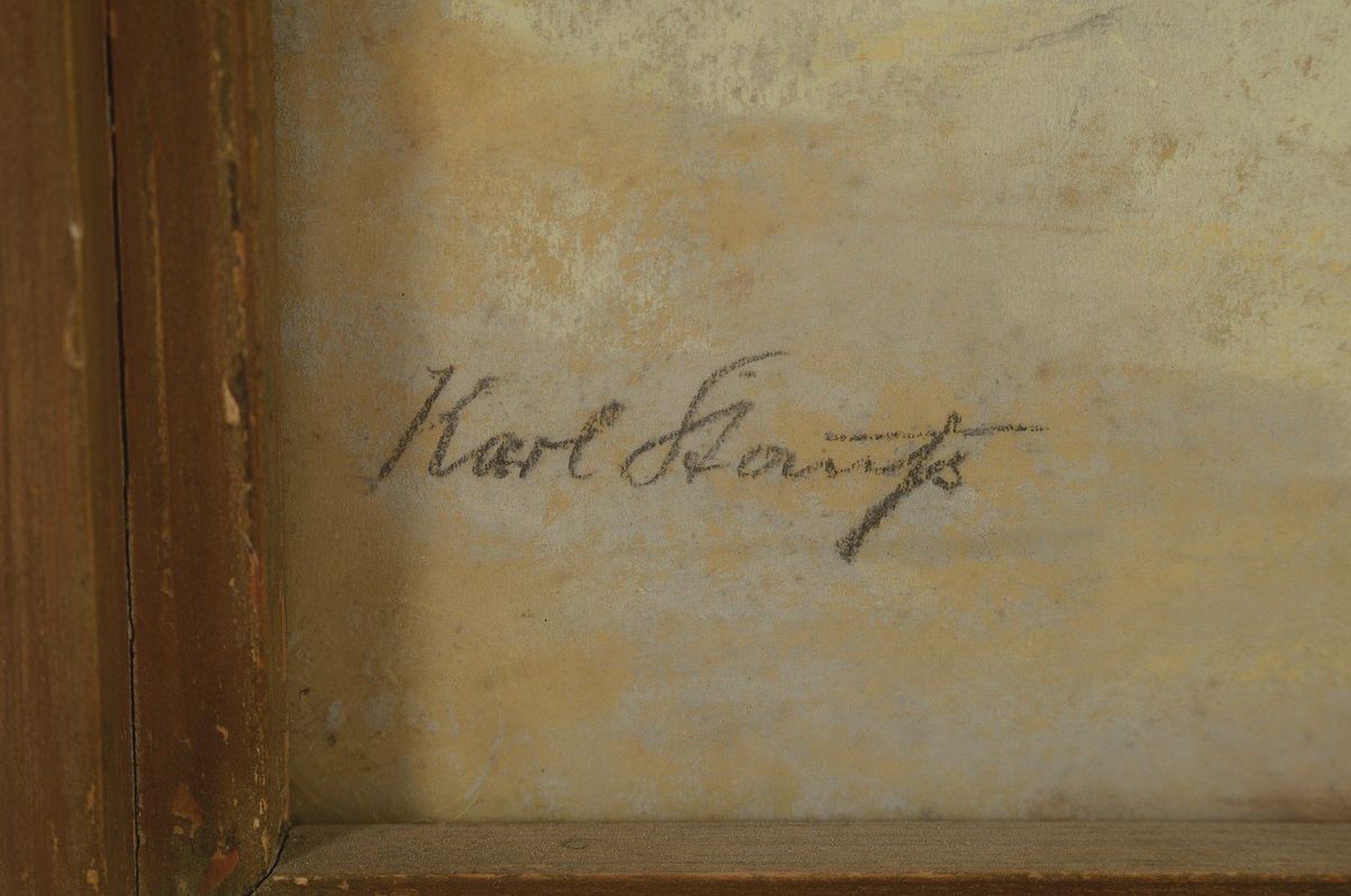 Detail a: Karl Stauss, 1887 Heidelberg-1964 Würzburg, im Innenhof des Heidelberger Schlosses, Pastell auf Papier, links unten signiert, ca. 62x48cm, u.Gl., R. ...