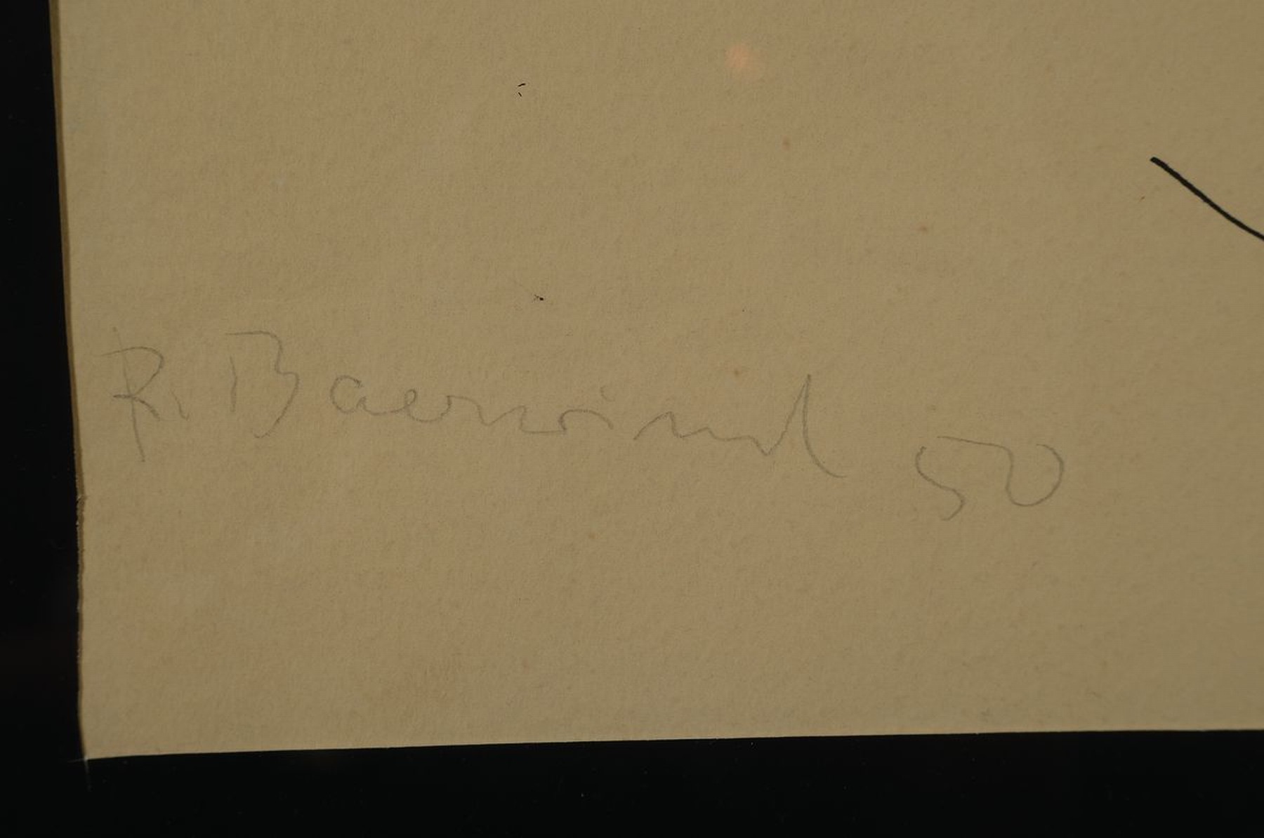 Detail a: Rudi Baerwind, 1910-1982 Mannheim, Studium in Berlin, München und Paris, war Schüler von Fernand Leger, hier: Paar am Strand, fast kalligraphischer ...