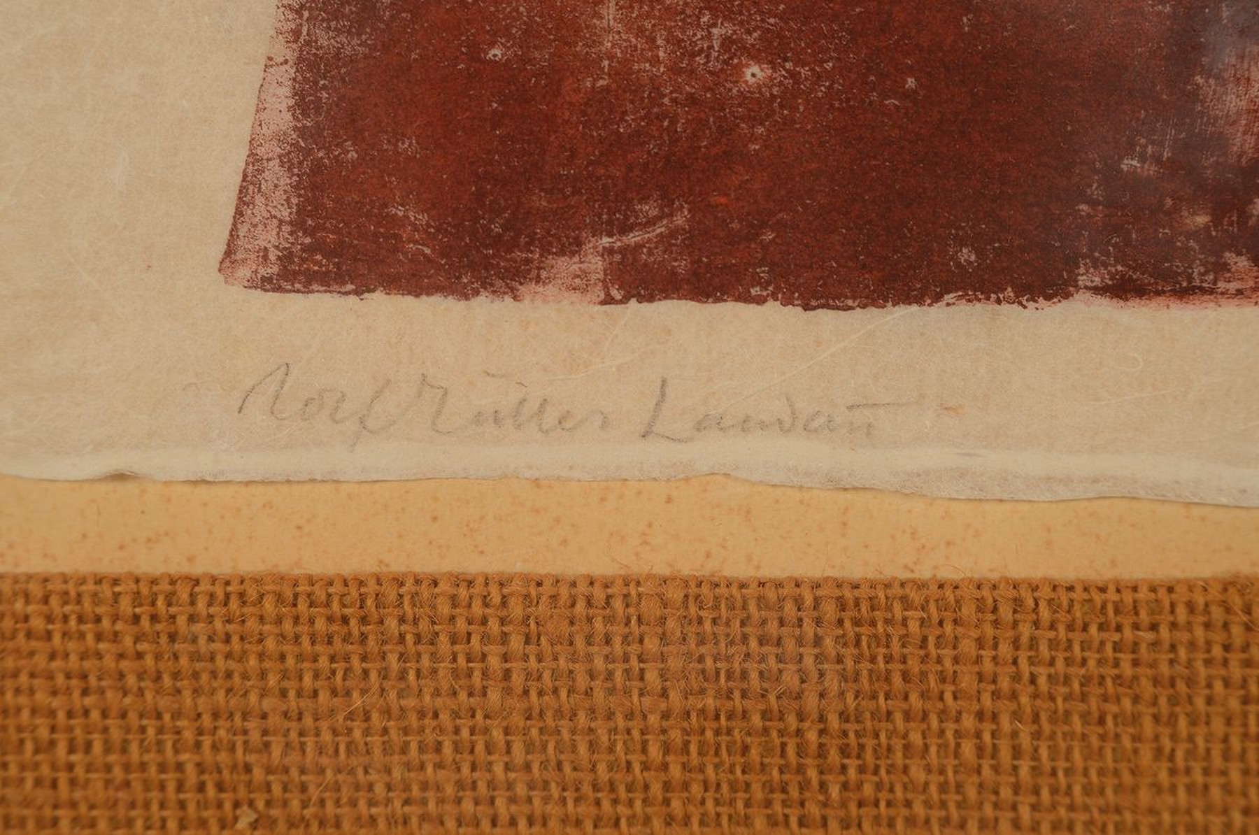 Detail a: Rolf Müller-Landau, 1903-1956, Monotypie auf dünnem Japan-Papier, "und dankte ihm Luk.17.11.19", handsigniert, ca. 44x52cm, PP, u.Gl., R. ...