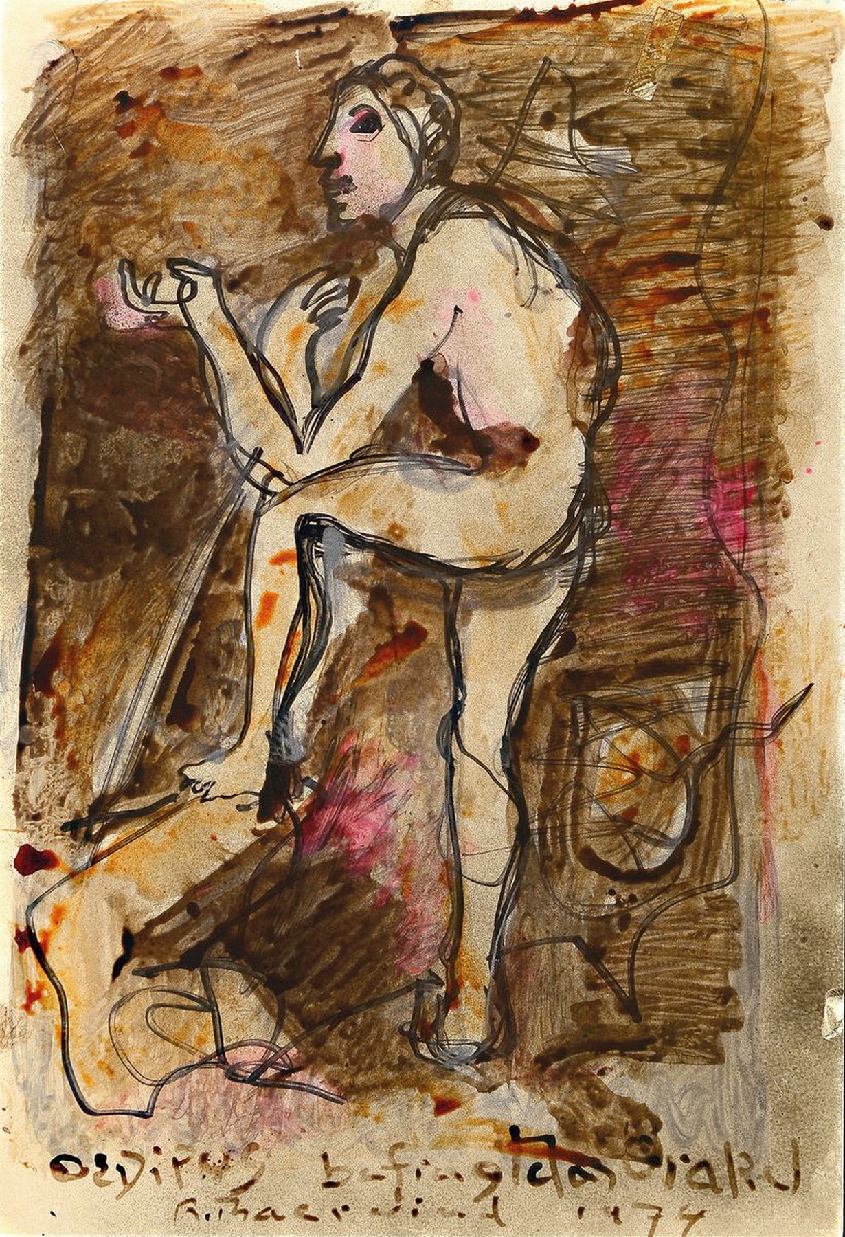 Rudi Baerwind, 1910-1982 Mannheim, Studium an den Akademien Berlin, München und Paris, war Schüler von Fernand Leger, hier: Odysseus befragt das ...
