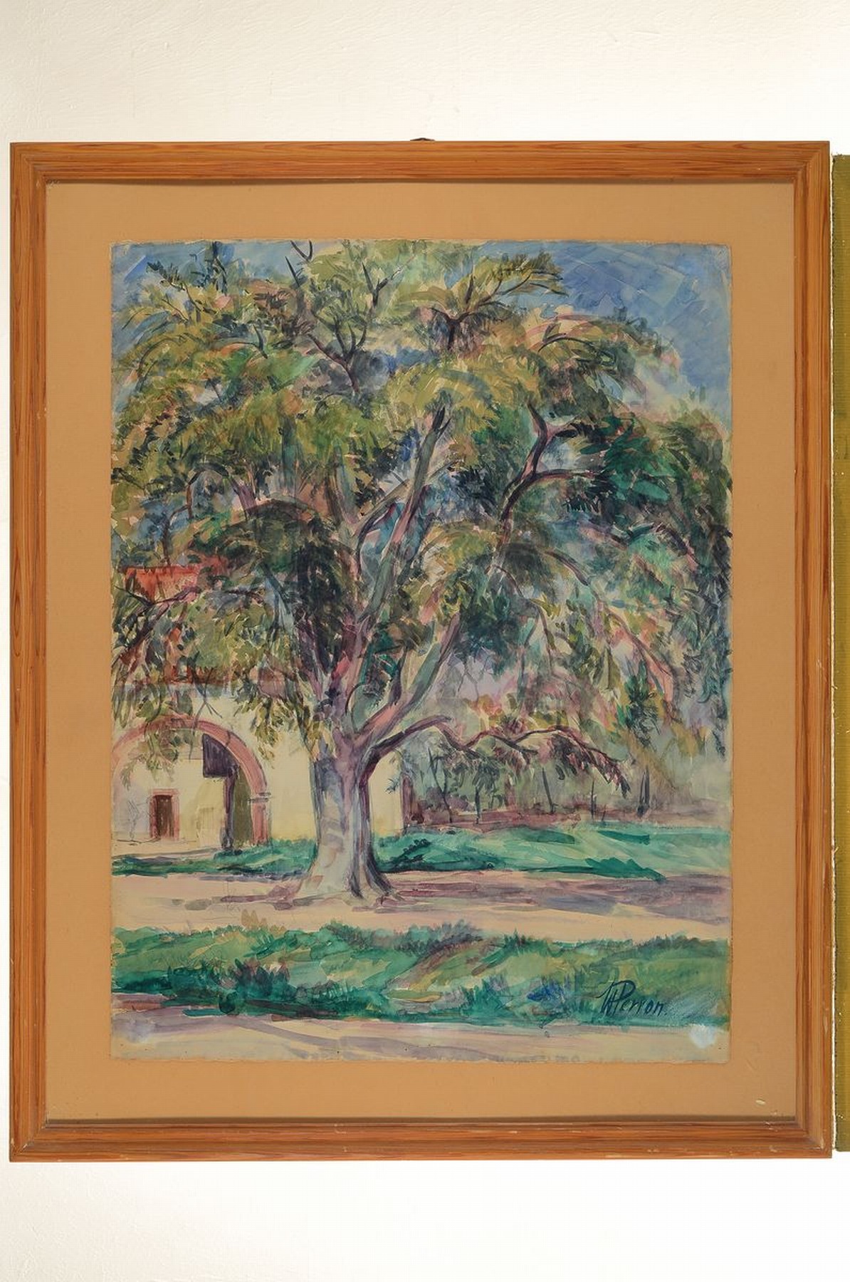 Detail k: Walter Perron, 1895 Frankenthal - 1970 ebenda , Schüler von Karl Dillinger, Fritz Boehle u. Josef Sailer, Aquarell, um 1935, Ansicht einer ...