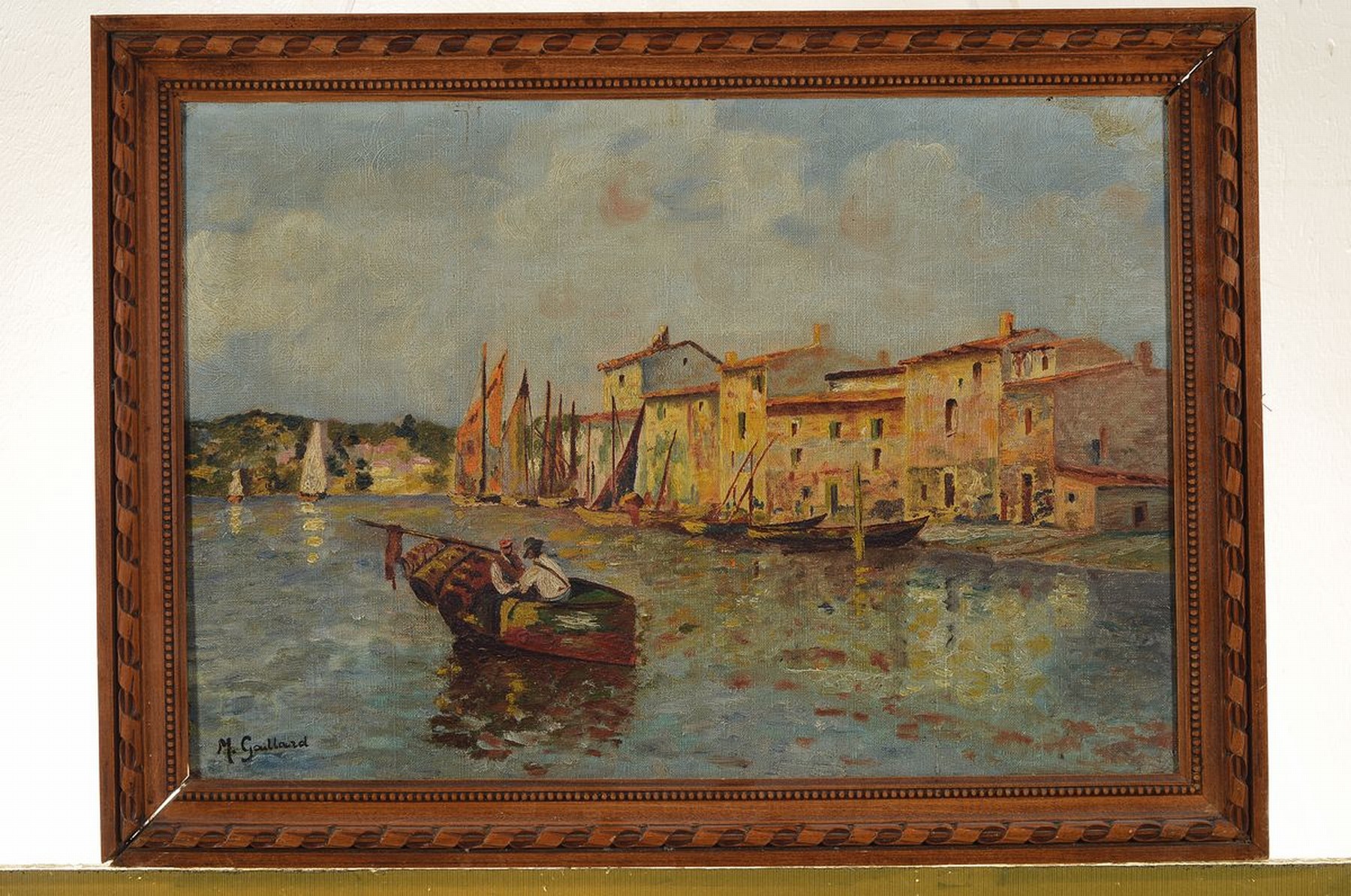 Detail k: Marcel Gaillard, 1886-1947, südliche Hafenansicht, z.T. pastoser Farbauftrag, impressionistische Auffassung, links unten signiert, Öl/Lwd, R., ...