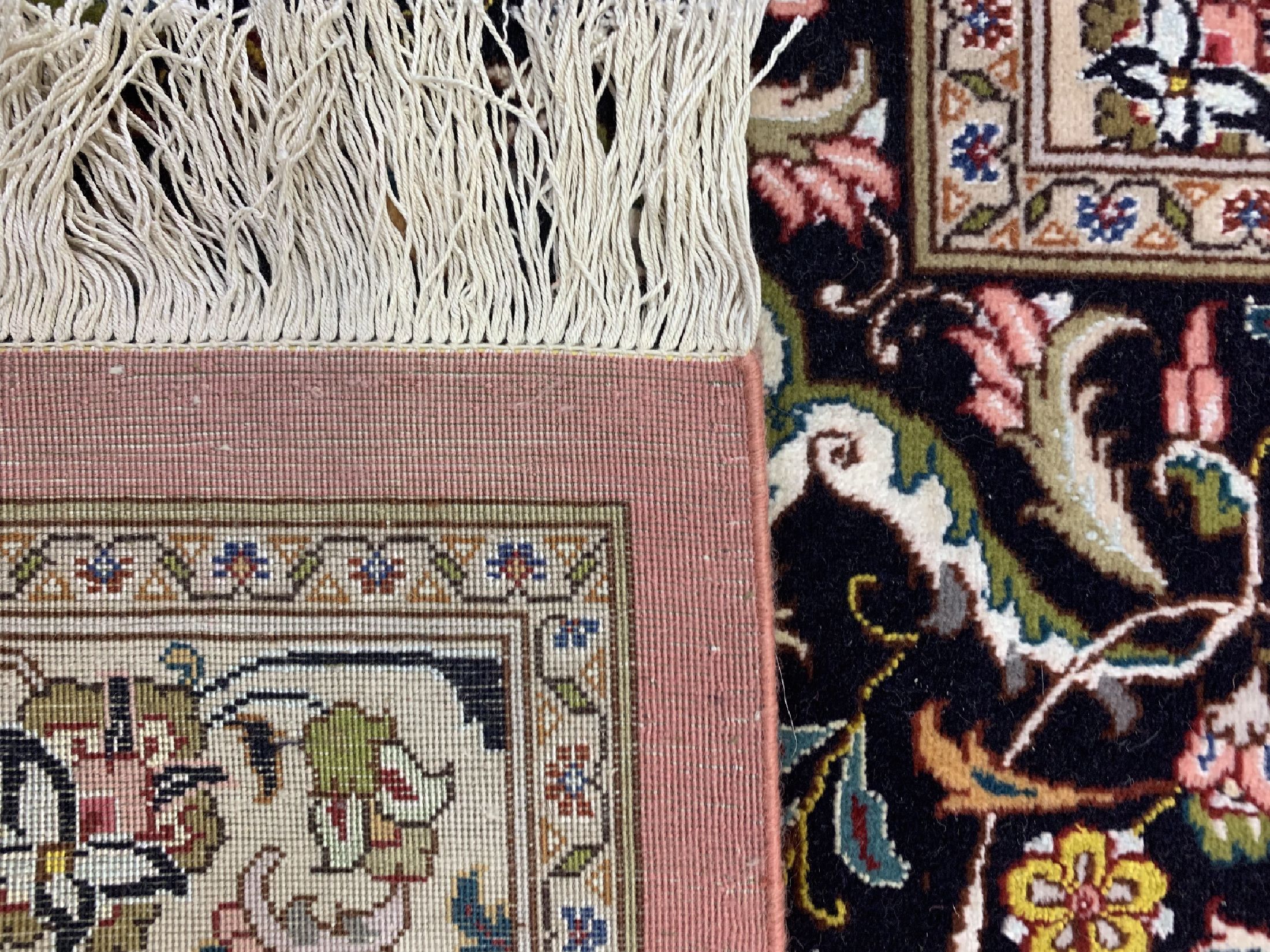 Detail g: Täbriz Palastteppich fein, Persien, um 1960, Korkwolle mit Seide, ca. 600 x 390 cm, ca. 500.000 Kn/qm, EHZ: 1-2.