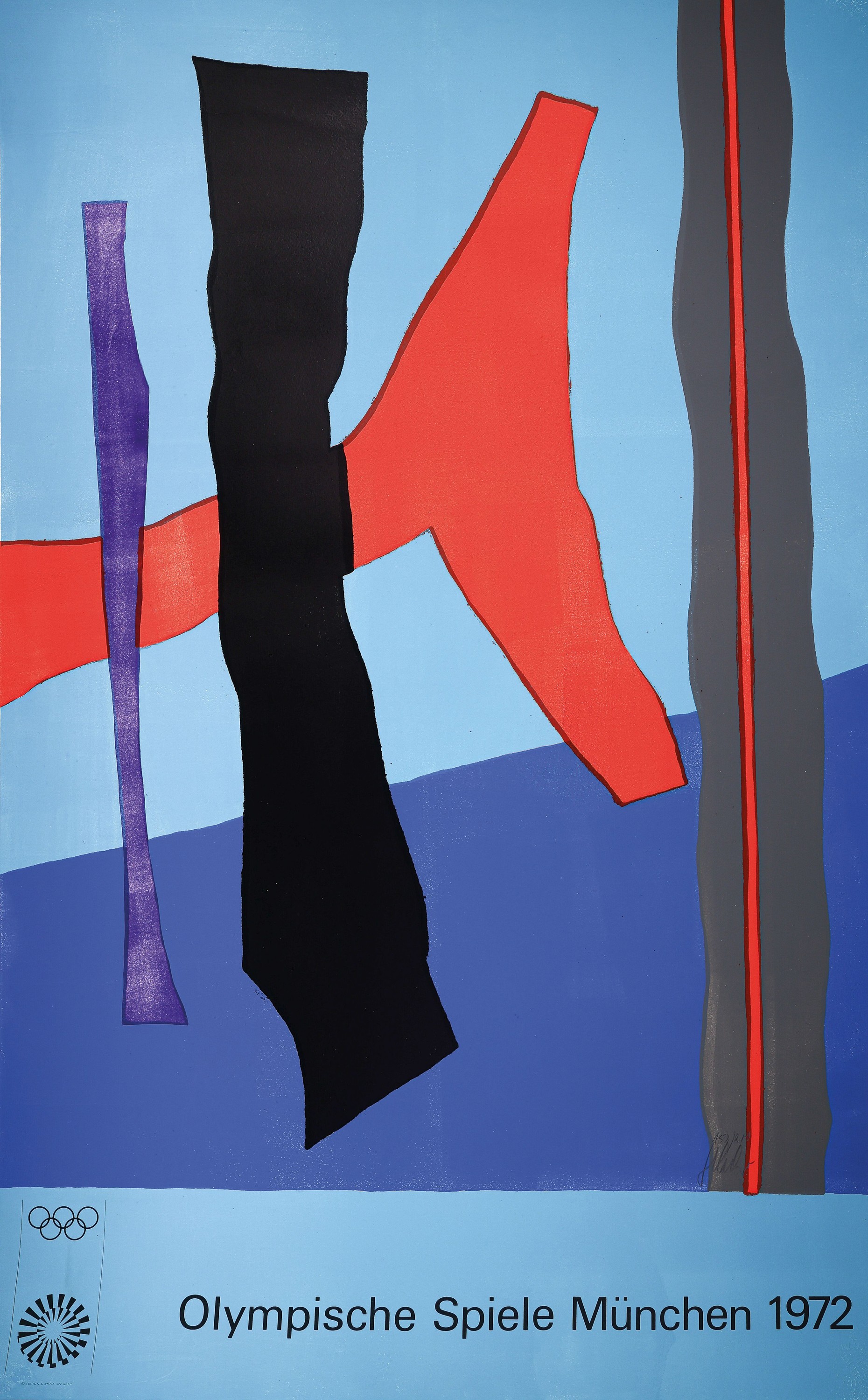 Image 26407634 - Fritz winter, 1905 Altenbögge - 1976 Herrsching/Ammersee, Litho 72, für doe Olympiade ...