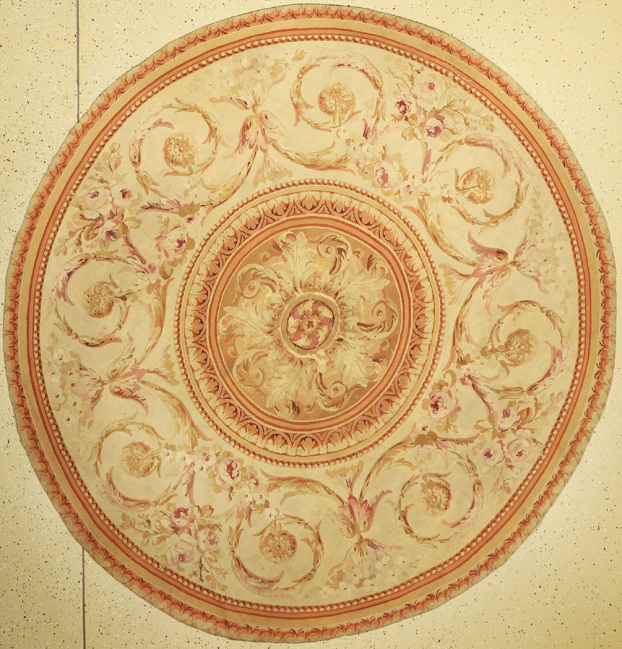 Aubusson alt, Frankreich, 19. Jhd, Wolle auf Baumwolle, ca, 220 cm, Altersbedingter Zustand, restaurierungen