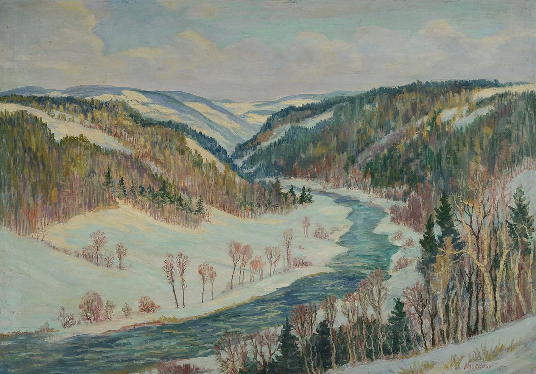 Hermann Paschold, 1879 Ziegenrück-1965 Gera,Malerlehre, nach autodidaktischer Hinwendung zur Malerei ab 1900 Schüler von Prof. Ernst Kretzschmar, ...