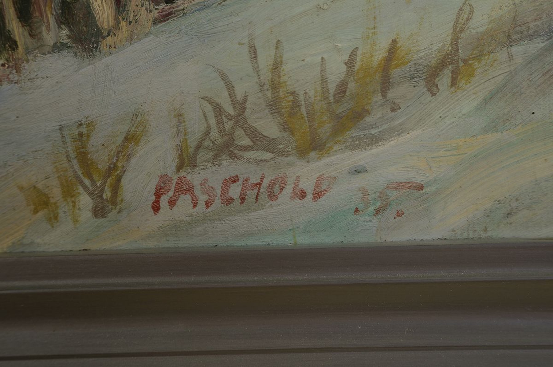 Detail a: Hermann Paschold, 1879 Ziegenrück-1965 Gera,Malerlehre, nach autodidaktischer Hinwendung zur Malerei ab 1900 Schüler von Prof. Ernst Kretzschmar, ...