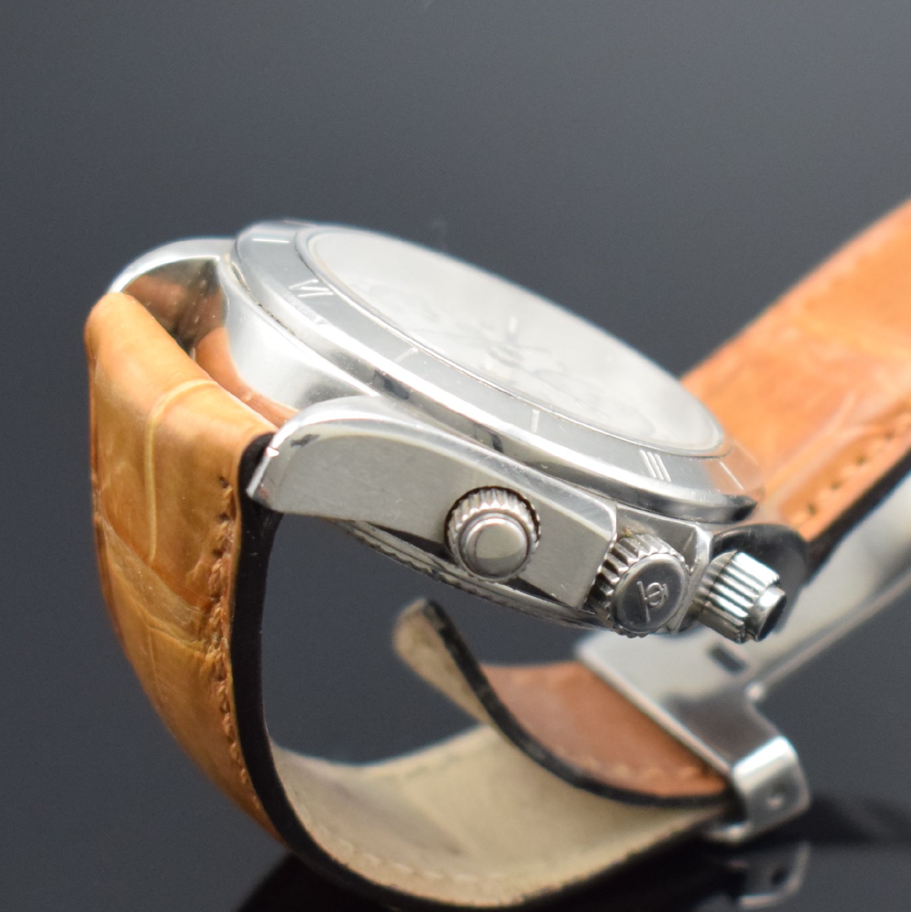 Detail d: BAUME & MERCIER Malibu Herrenarmbanduhr mit Chronograph in Stahl, Schweiz verk. lt. beil. Garantiekarte 08/1998, Automatik, Ref. MV045169, verschr. ...
