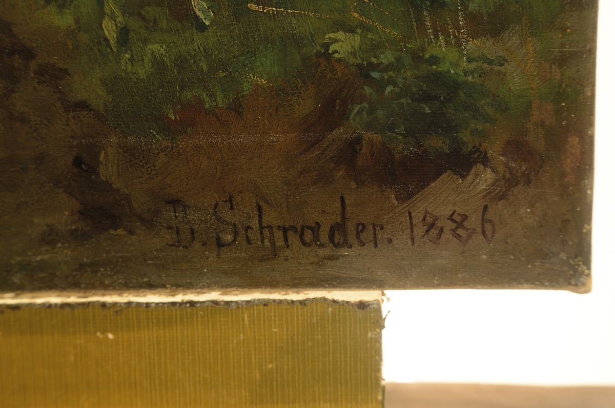 Detail a: Bertha Schrader, 1845 Memel - 1920 Dresden, Landschaftsmalerin, Schülerin von Paul Graeb in Berlin u. Paul Baum in Dresden, Mitglied des Vereins der ...