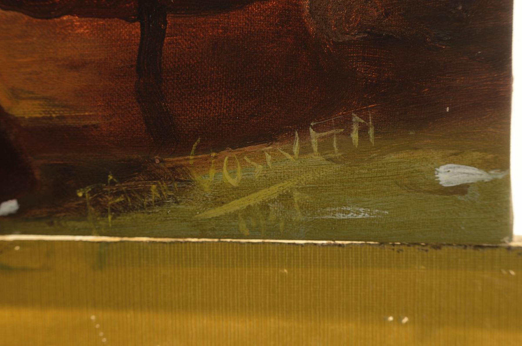 Detail a: Frederick van Oosteveen, 1885 Amsterdam - 1979 Brennebroek, niederländischer Künstler, Stillleben mit blühenden Kirschzweigen, Delfter Teller mit ...