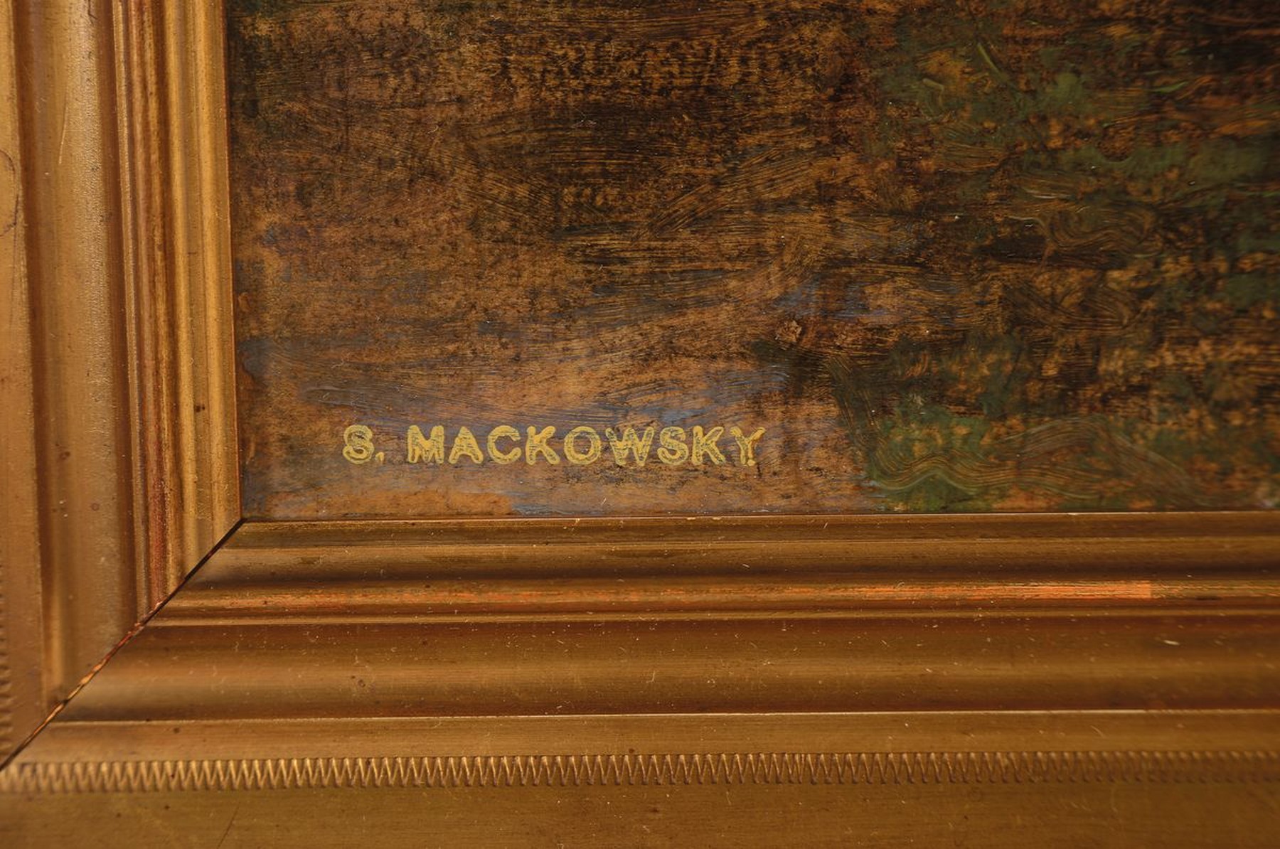 Detail a: Siegfried Mackowsky, 1878 Dresden - 1941 ebenda, Studium an der Akademie Dresden, Mitbegründer der Dresdener Sezession, Ansicht Bad Kösens an der ...