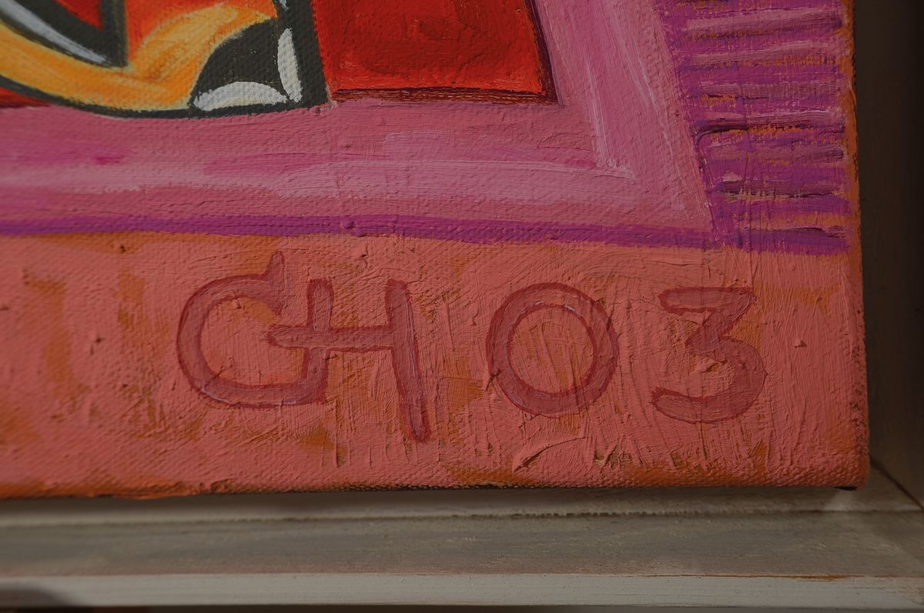 Detail a: Alex Christmann, geb. 1932 Heilbronn, ansässig in Schwaigern, Figuren am Strand, Öl/Lwd, rechts unten monogr. und dat. 03, rückseitig betitelt und ...