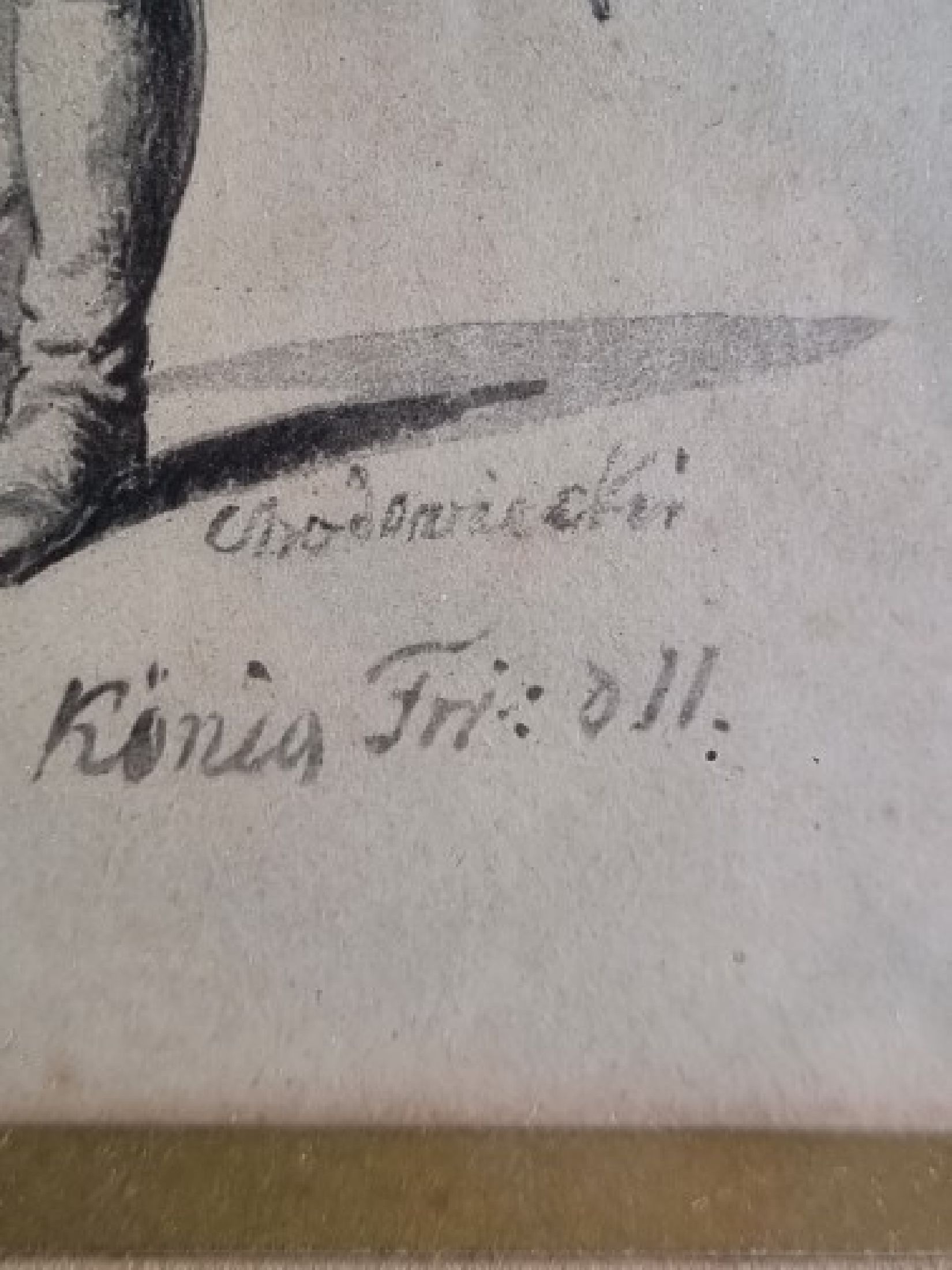 Detail a: Daniel Nikolaus Chodowiecki, 1726-1801, König Friedrich II, sog. "Alte Fritz", feine aquarellierte Federzeichnung, re. u. signiert und ...