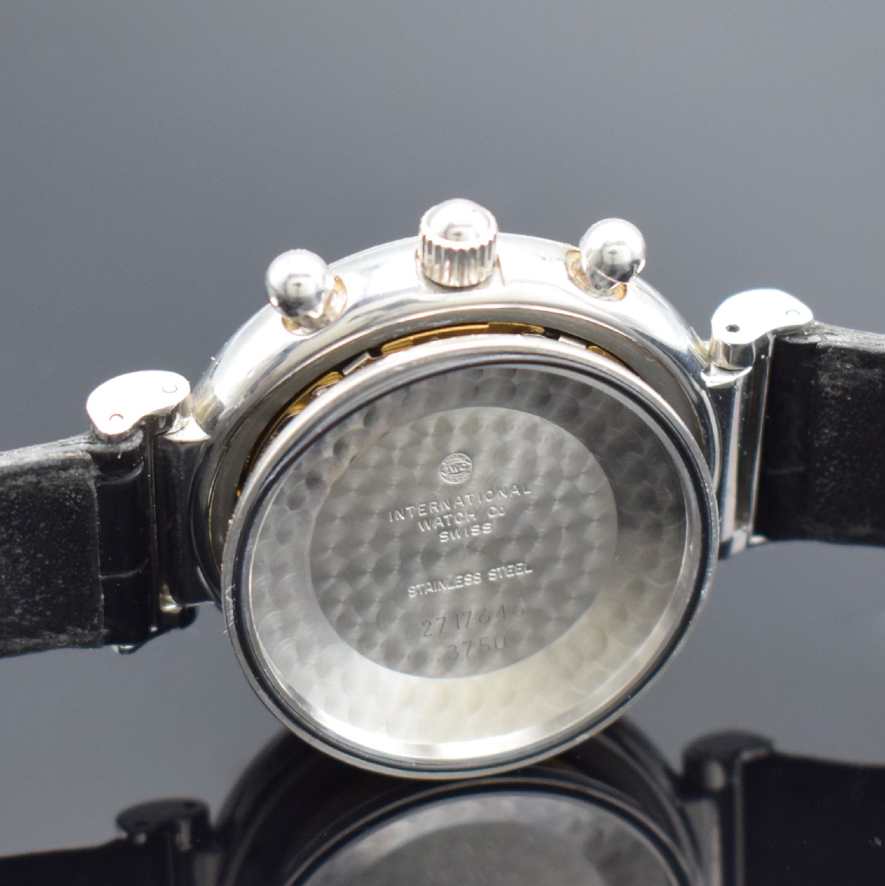 Detail g: IWC Da Vinci astronomische Herrenarmbanduhr mit ewigem Kalender und Chronograph in Stahl Referenz 3750, Schweiz um 1999, Automatik, pol. Geh. m. ...
