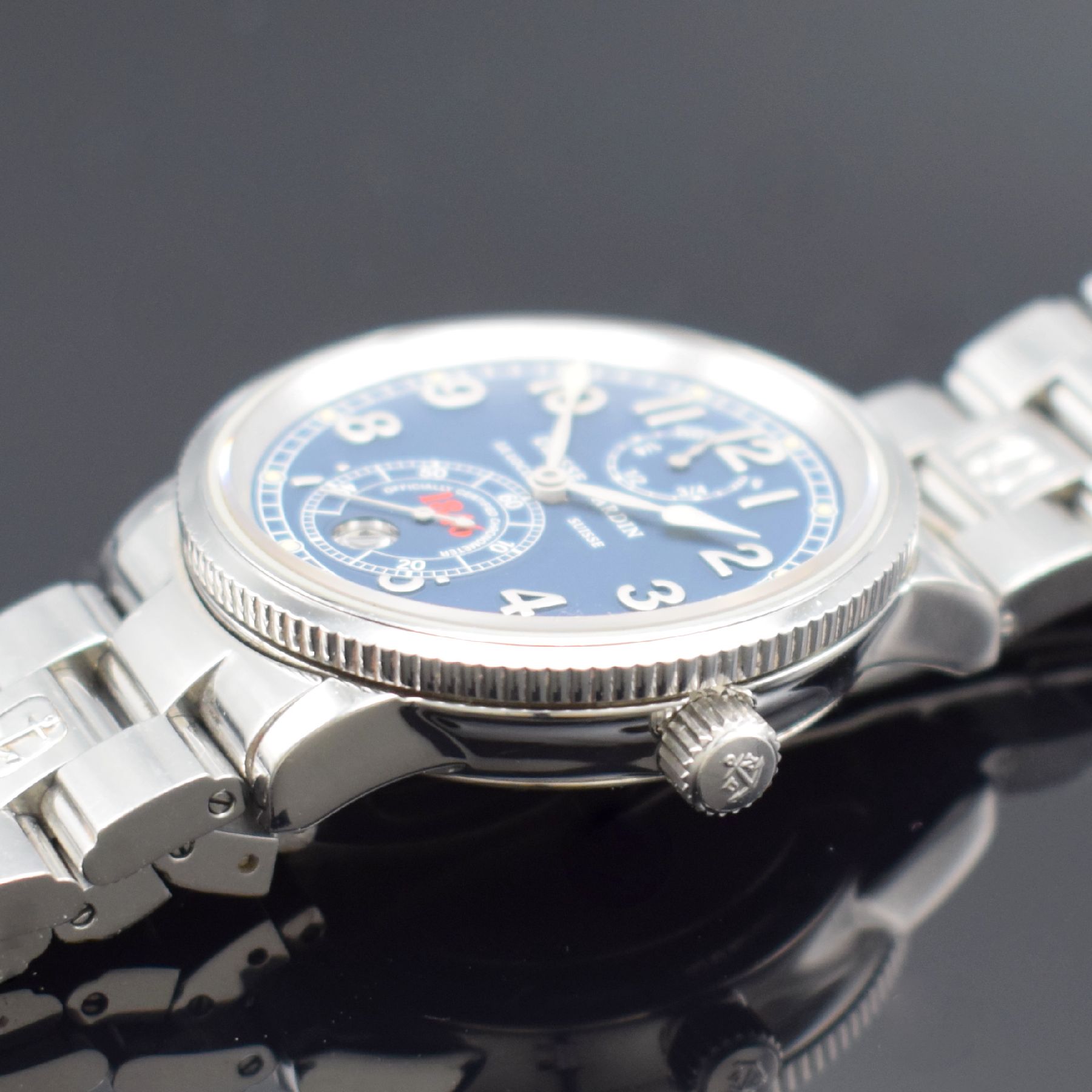 Detail c: ULYSSE NARDIN Herrenarmbanduhr Marine Chronometer 1846 Referenz 263-22, Automatik, Schweiz um 2000, Chronometer in Edelstahl inkl. Gliederband m. ...