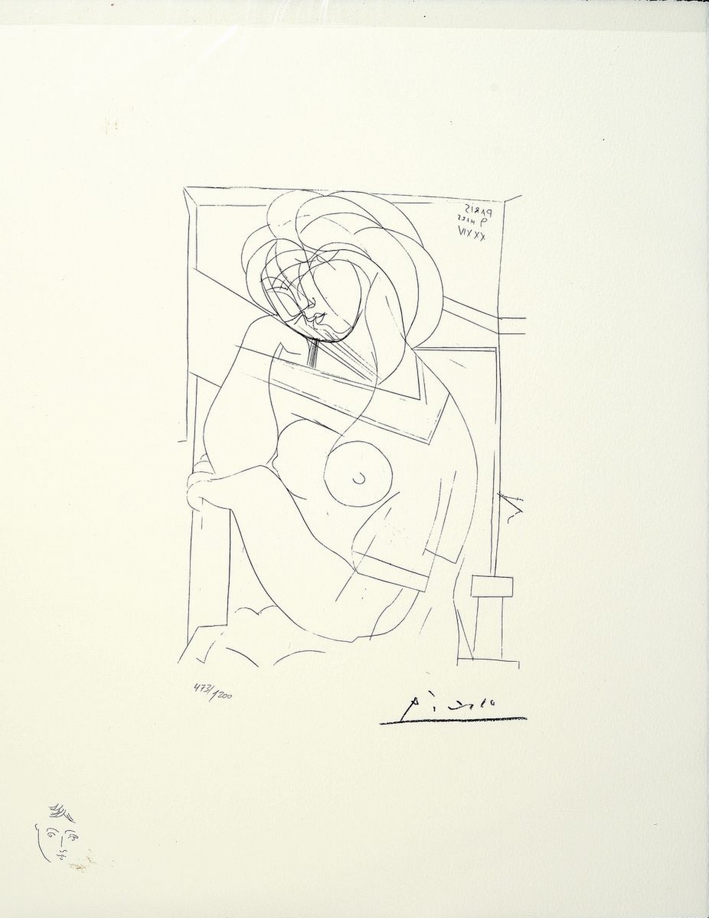 Pablo Picasso, Radierung, im Druck signiert, num. 473/1200, ca. 42 x 33 cm,