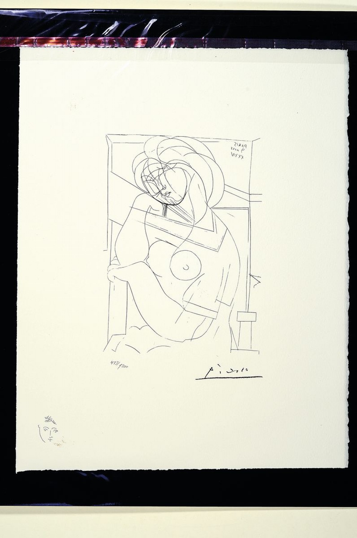 Detail k: Pablo Picasso, Radierung, im Druck signiert, num. 473/1200, ca. 42 x 33 cm,