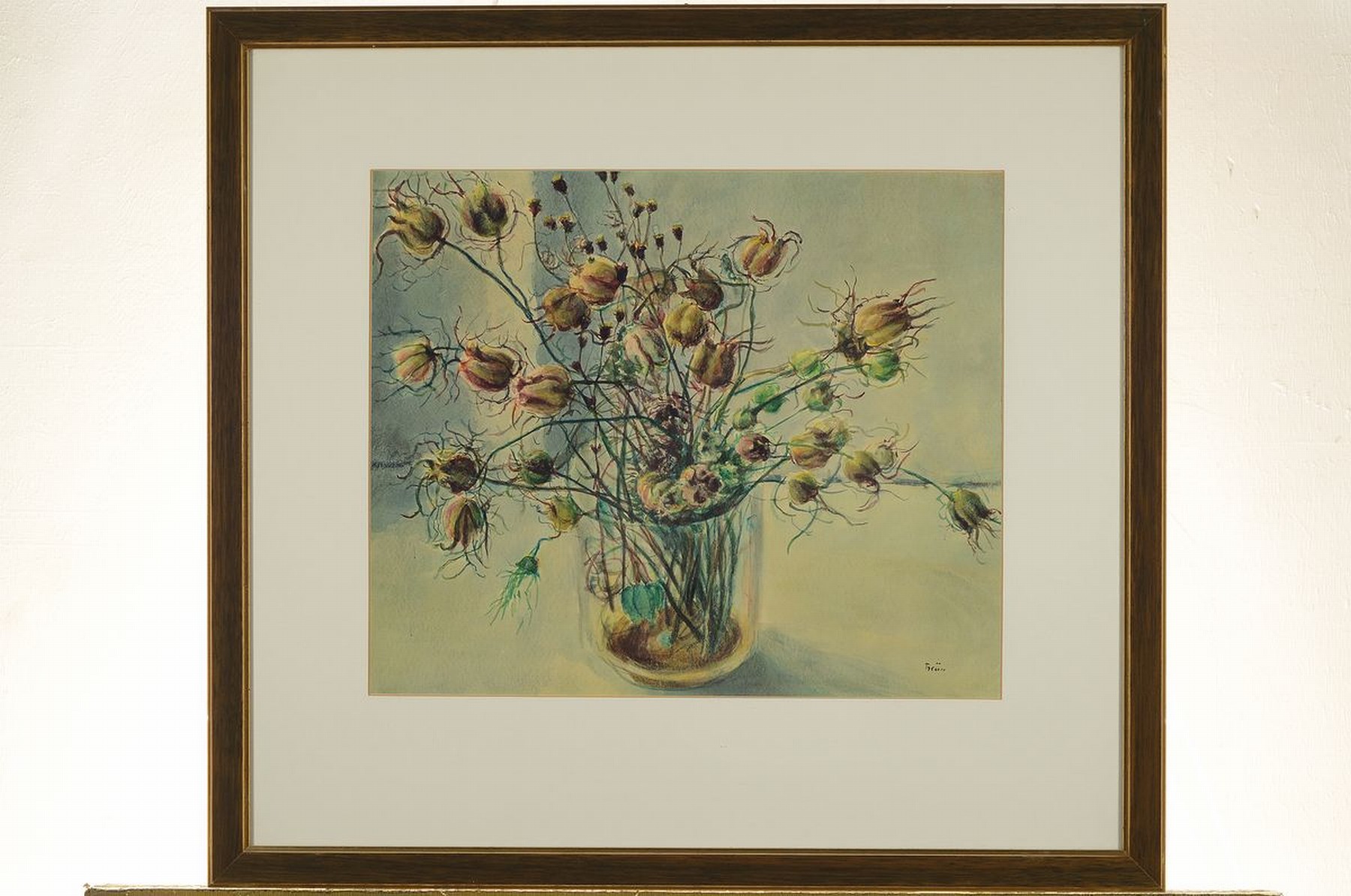 Detail m: Theodor Brün, 1885 Hamm - 1981 Hagen, drei Aquarelle, Blumenstillleben, alle handsigniert, zweimal dat. 54 und 56, PP: ca. 28 x 30 cm/ 32 x 46 cm/ ...