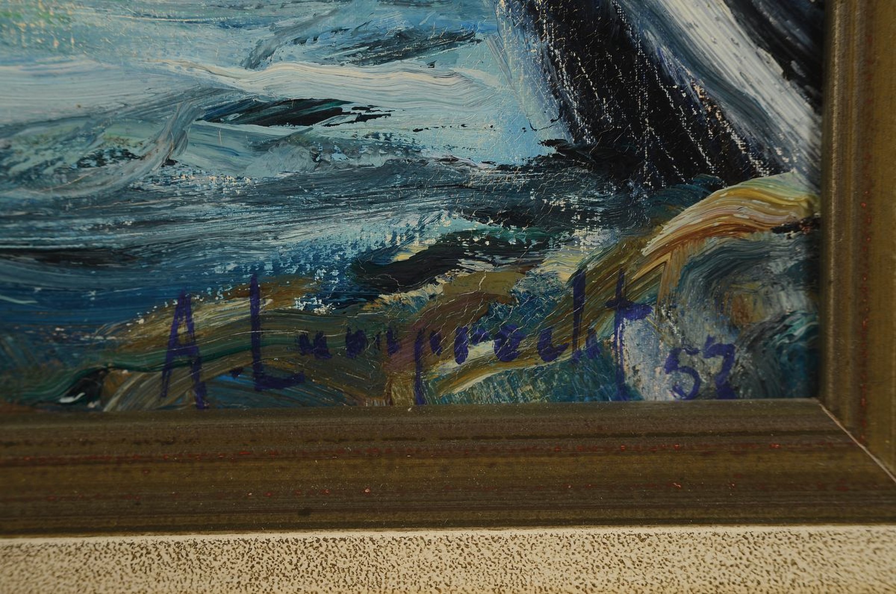 Detail a: Anton Lamprecht, 1901 Allershausen - 1984 München, Studium bei Kunowski in Düsseldorf und an der Akademie München, maritime Szene mit ...