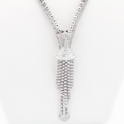 26410527a - Reißverschlusscollier mit Brillanten, WG 750/000, 594 Brill. zus. ca. 9.01 ct ...