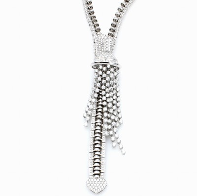 26410527b - Reißverschlusscollier mit Brillanten, WG 750/000, 594 Brill. zus. ca. 9.01 ct ...