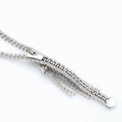 26410527c - Reißverschlusscollier mit Brillanten, WG 750/000, 594 Brill. zus. ca. 9.01 ct ...
