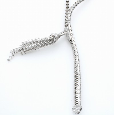 26410527d - Reißverschlusscollier mit Brillanten, WG 750/000, 594 Brill. zus. ca. 9.01 ct ...