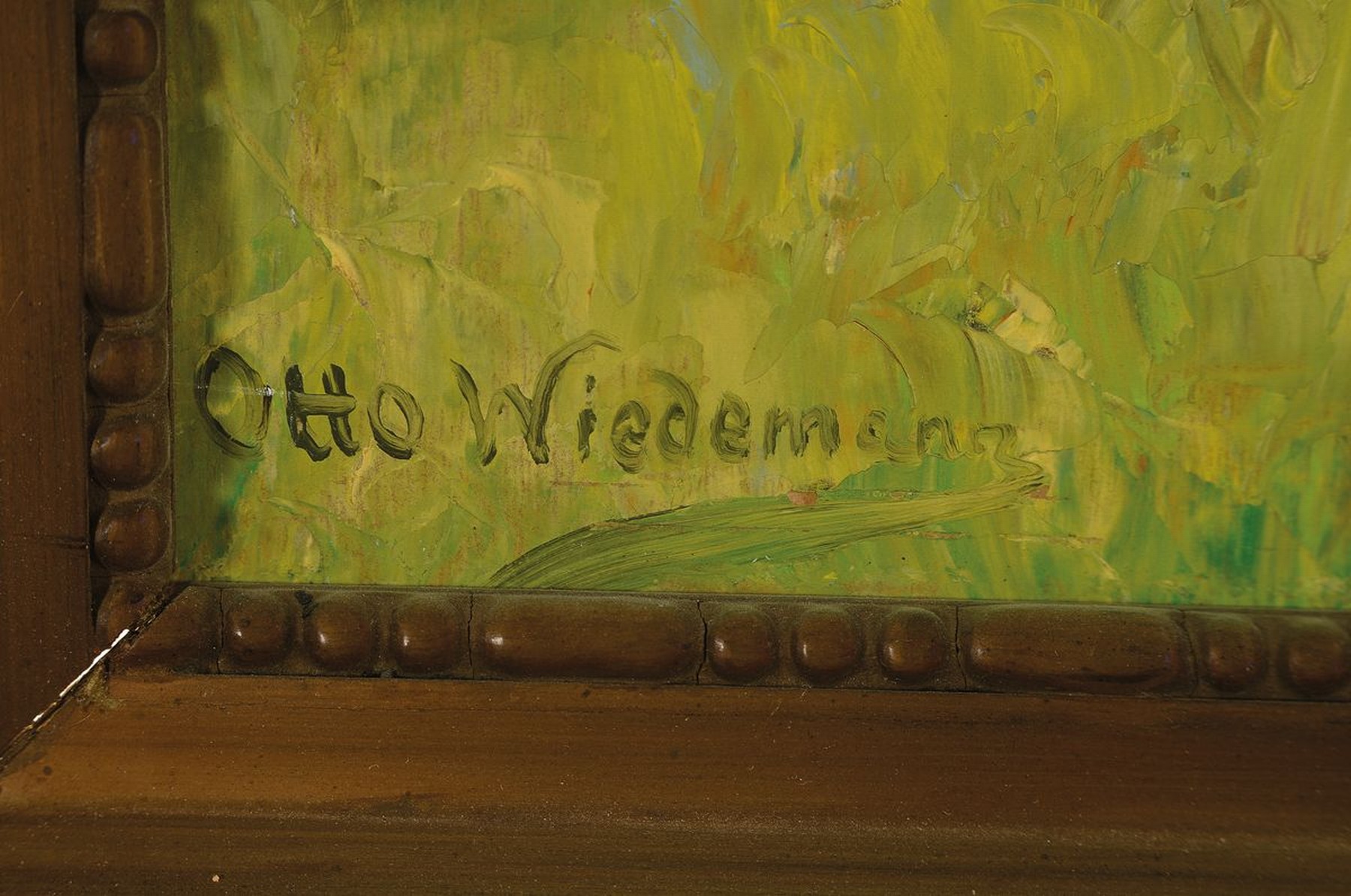 Detail a: Otto Wiedemann, 1869 Greifswald - 1935, Studium an den Akademien Berlin und München, Schüler Heinrich v. Zügels, impressiver Naturausschnitt, wohl ...