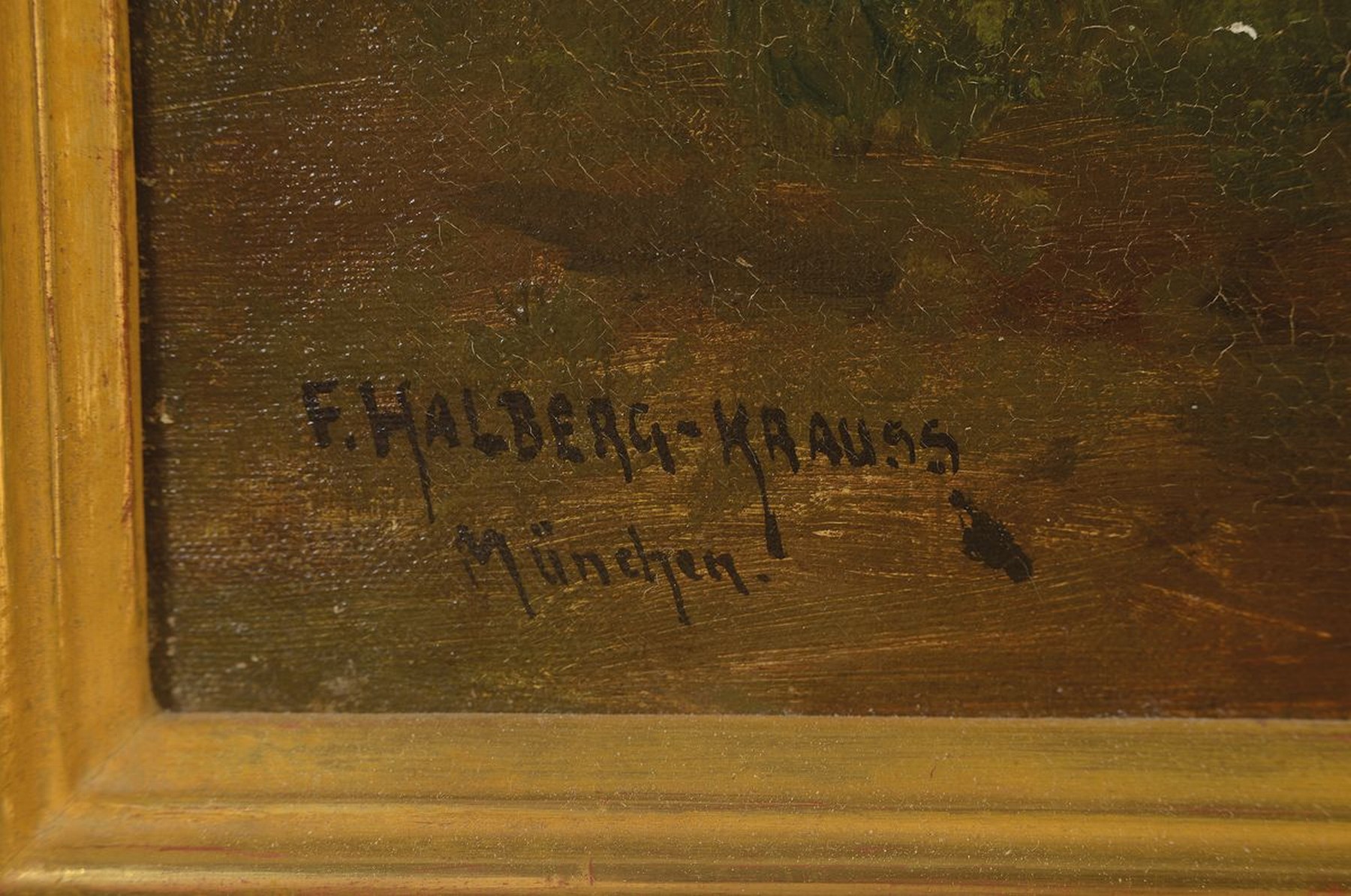 Detail a: Fritz Halberg-Krauss, 1874 Stadtprozelten - 1951 Prien am Chiemsee, autodidaktische Ausbildung unter dem künstlerischen Einfluß der Münchener ...
