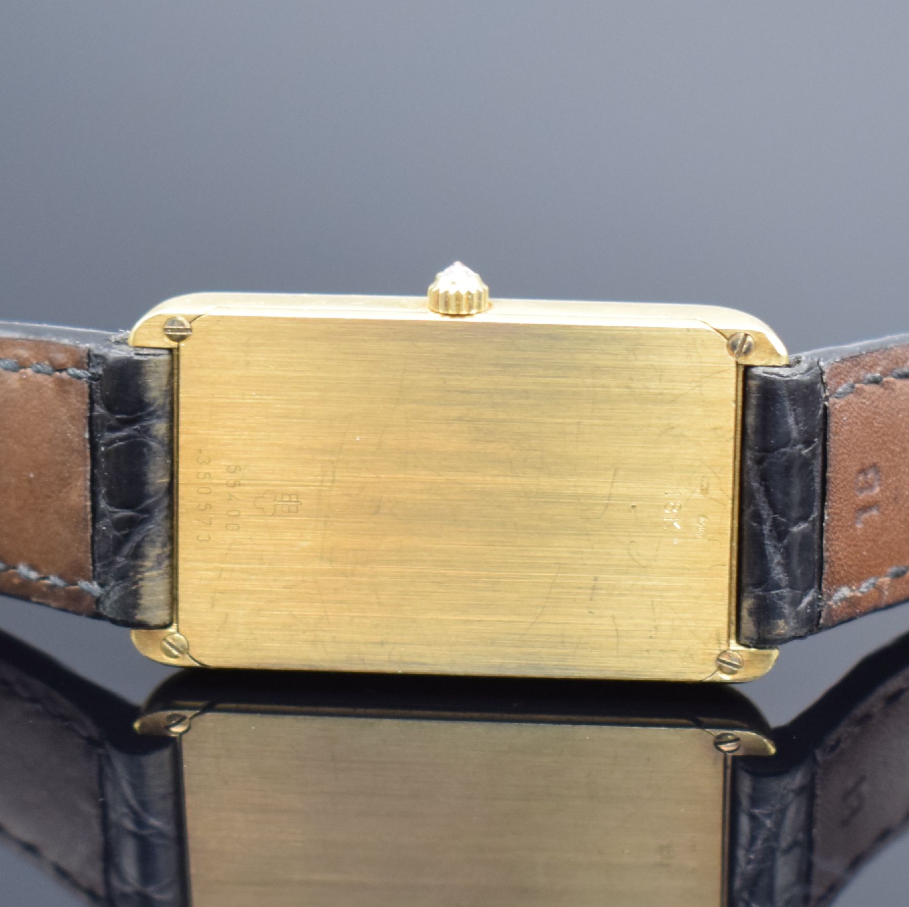 Detail d: CORUM Herrengolduhr in Form eines 15g Feingoldbarrens Nr. 3209 Referenz 55400, Handaufzug, Schweiz für den US-Markt um 1978, Geh. massiv GG 750/000 ...