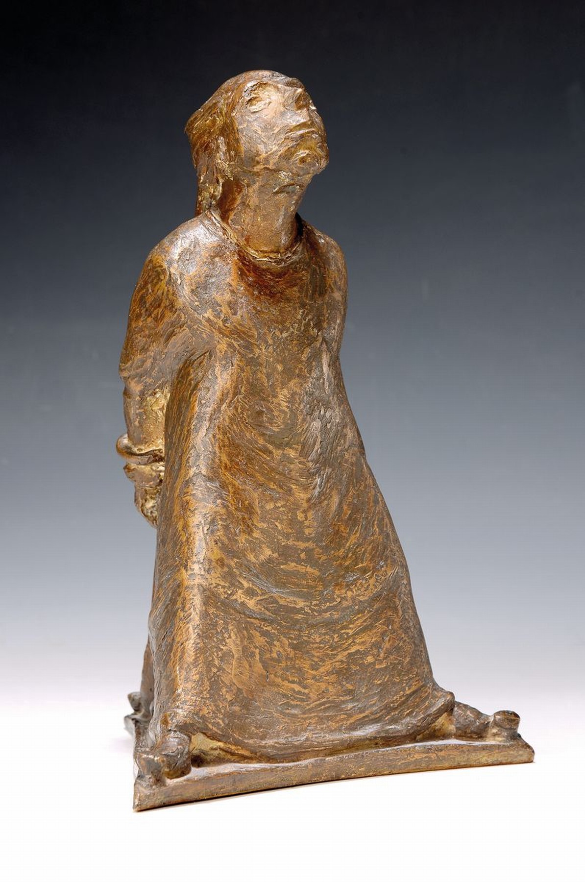 Unbekannter Künstler, Bronzeskulptur, gefesselter Mann, hochwertiger Guss, unsign., ca. 30x20x15,5 cm 3