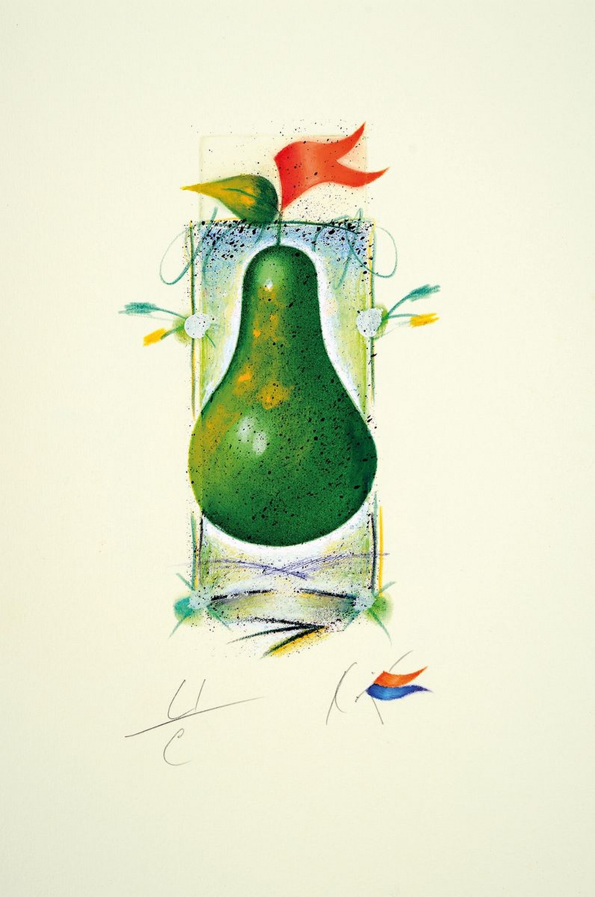Detail k: Peter Korinek, geb. 1952, "Korinek´s fruchtiges Sextett", 6 Radierungen, sign., num., sowie von Hand mit Aquarellfarbe und Gouache ...