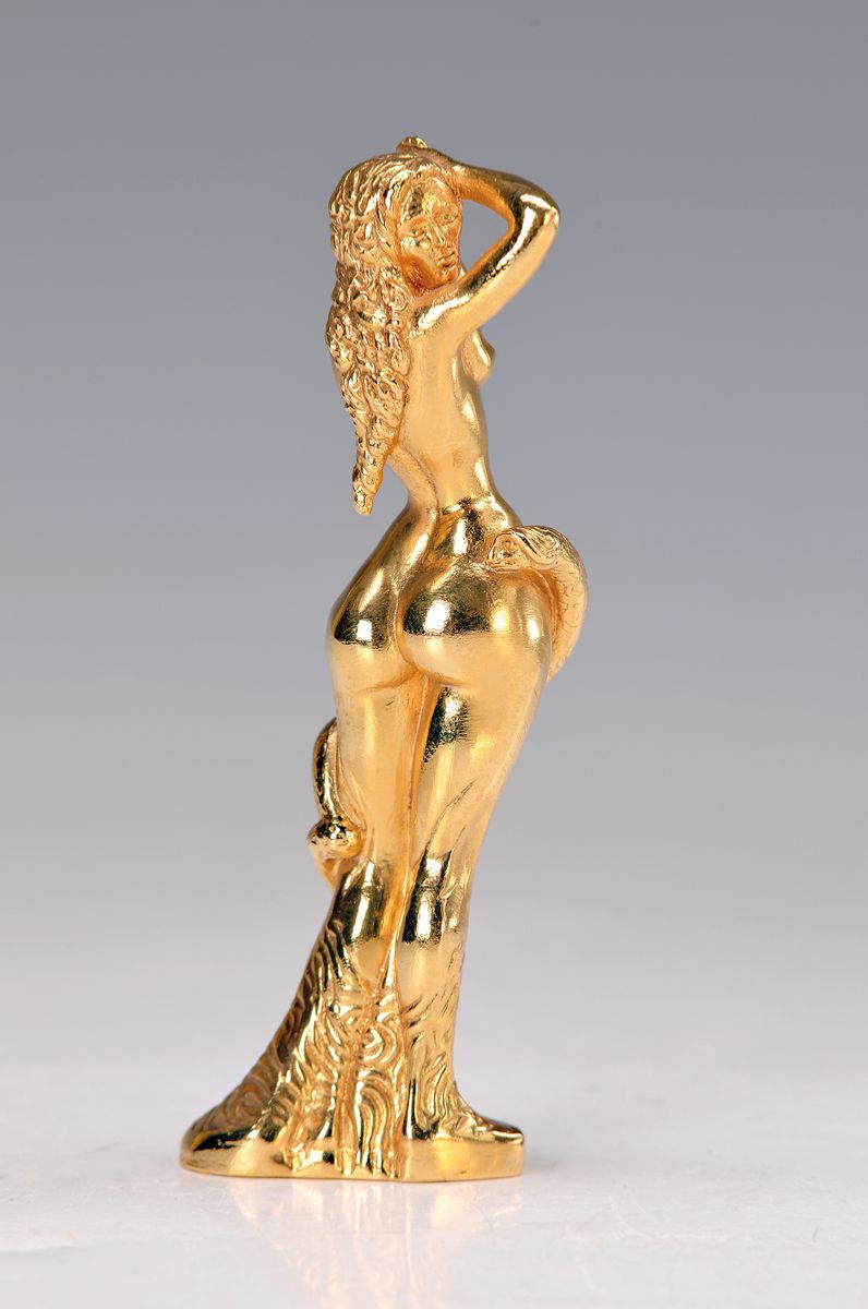 Ernst Fuchs, 1930-2015, Frau Lot, goldfarbener Metallguss, sign., num. 137, ca. 10 cm