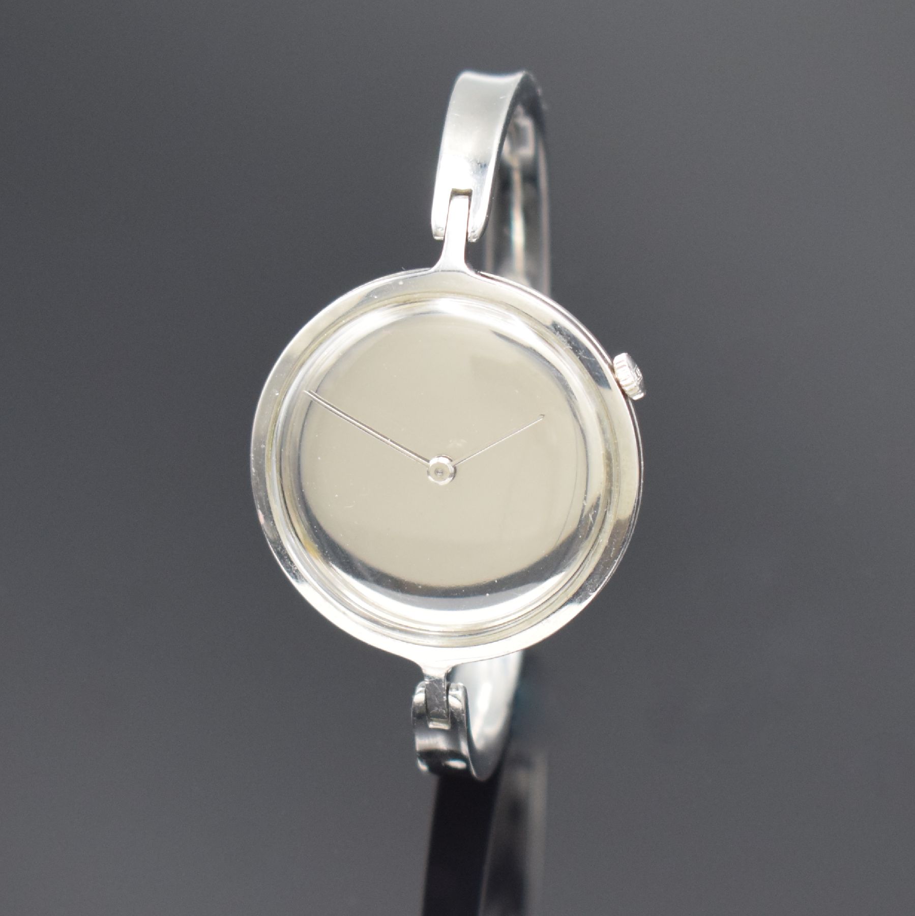 GEORG JENSEN / CHOPARD Designerarmbanduhr in Edelstahl, Schweiz/Dänemark um 1970, Handaufzug, bedeutendes skandinavisches Schmuckdesign, ...