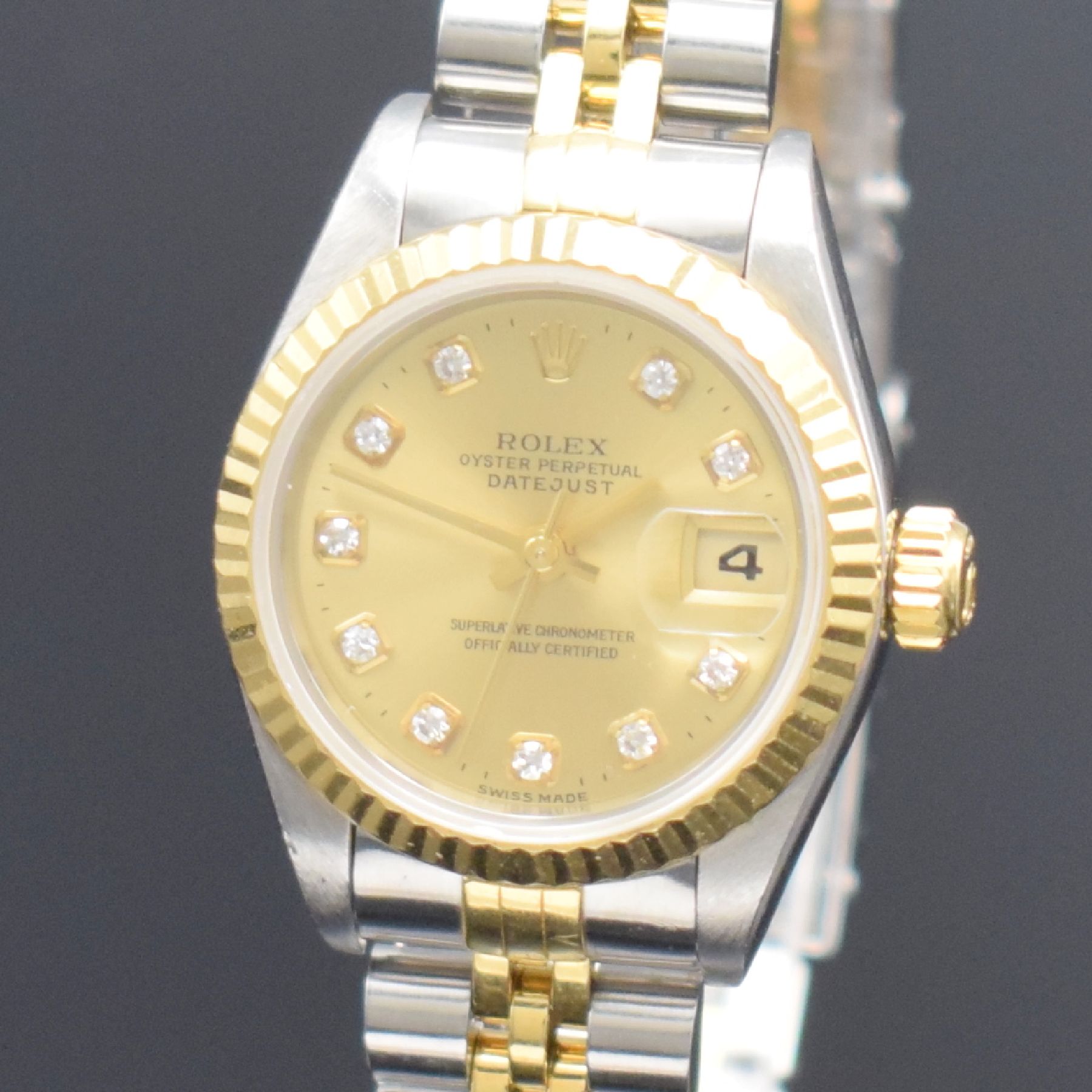 Detail a: ROLEX Damenarmbanduhr Oyster Perpetual Datejust, Schweiz um 1996, Automatik, Ref. 69173, verschr. Geh. in Edelstahl & Gold komb. inkl. Jubileeband m. ...