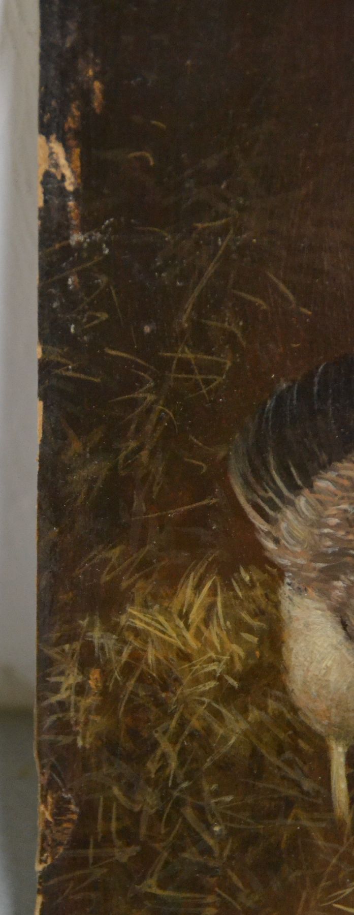 Detail e: Otto Scheuerer, 1862 München - 1934 ebenda, Studium an der Akademie München bei Karl Raupp, Hühnerhof, Öl/Karton, links unten signiert, ohne ...
