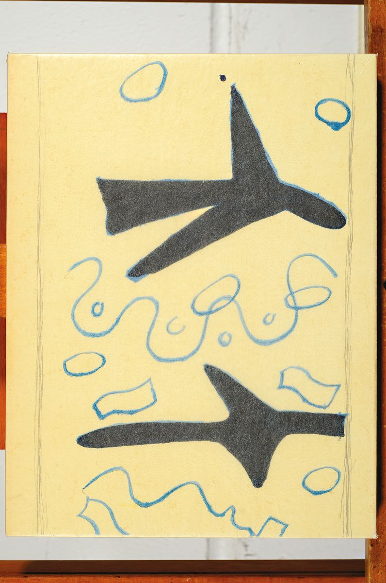 Detail k: Francis Ponge, Braque Lithographie, Sauret Editeur, num. 1504 von 4125 Exemplaren , l. Altersspuren, ca. 32 x 24.5 cm, zwei Originalgrafiken fehlen