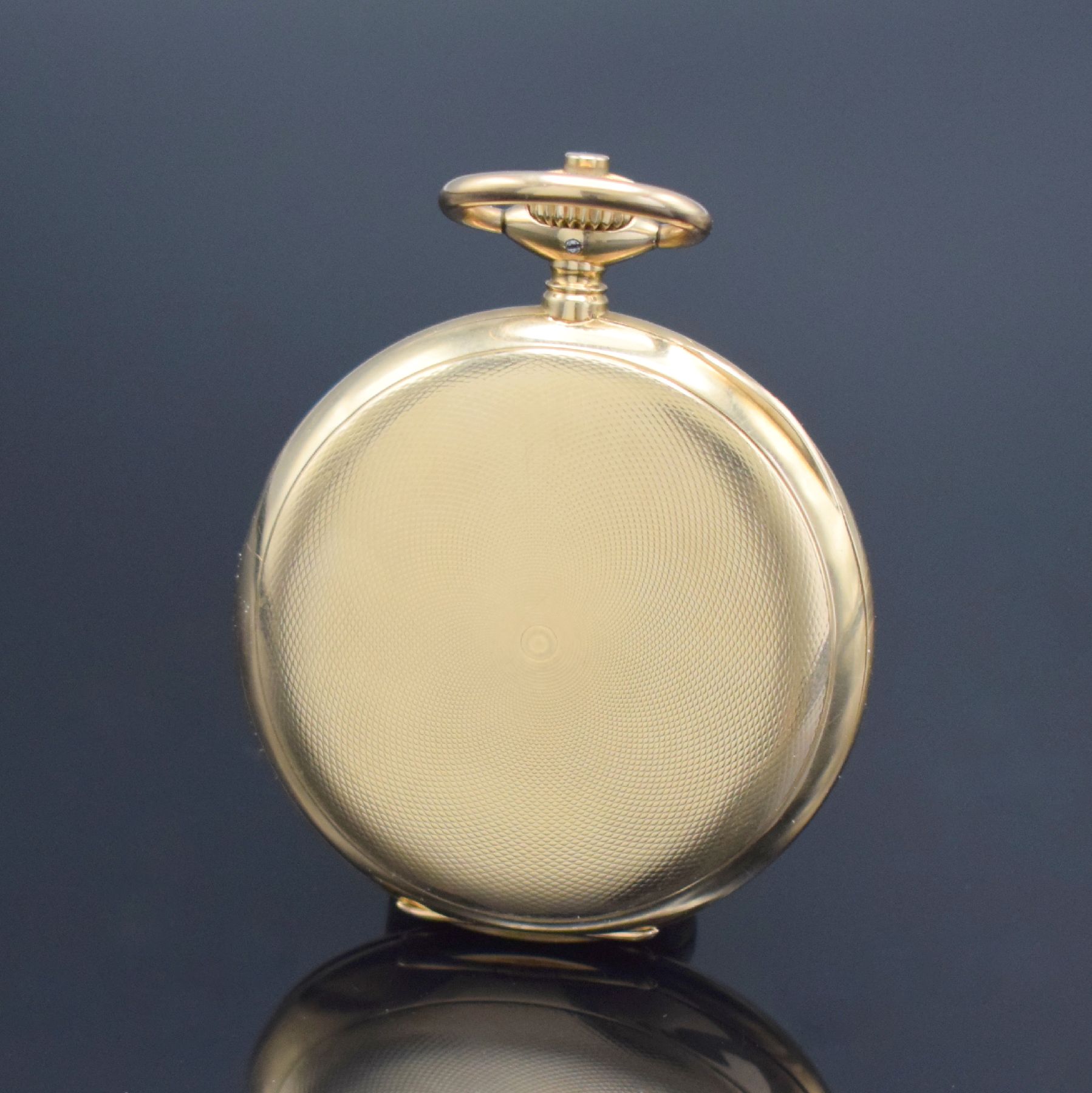 Detail d: Deutsche Präzisionsuhr Original Glashütte (SA)Savonette in GG 585/000, Deutschland um 1925, guill. 2-Deckel Goldgeh. dell., Metallcuvette, ...