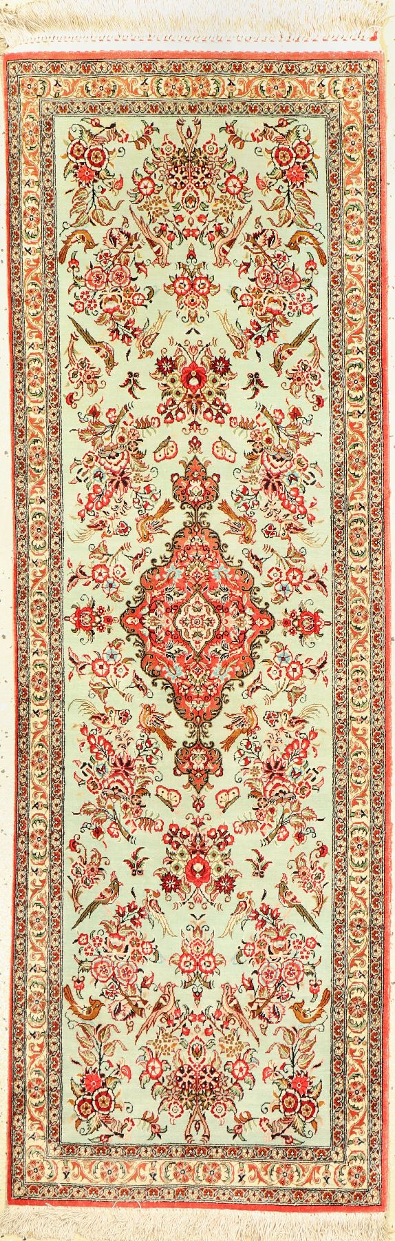 Ghom Seide fein, Persien, ca. 40 Jahre, reine Naturseide, ca. 140 x 50 cm, EHZ: 2