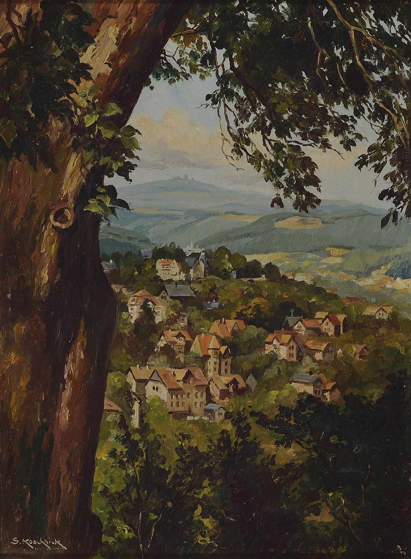 Siegfried Koschnick, 1924 Stolp/Pommern - 1997Wernigerode, Studium an der Akademie Königsberg, v.a. regionale Motive aus Wernigerode und dem Harz, ...