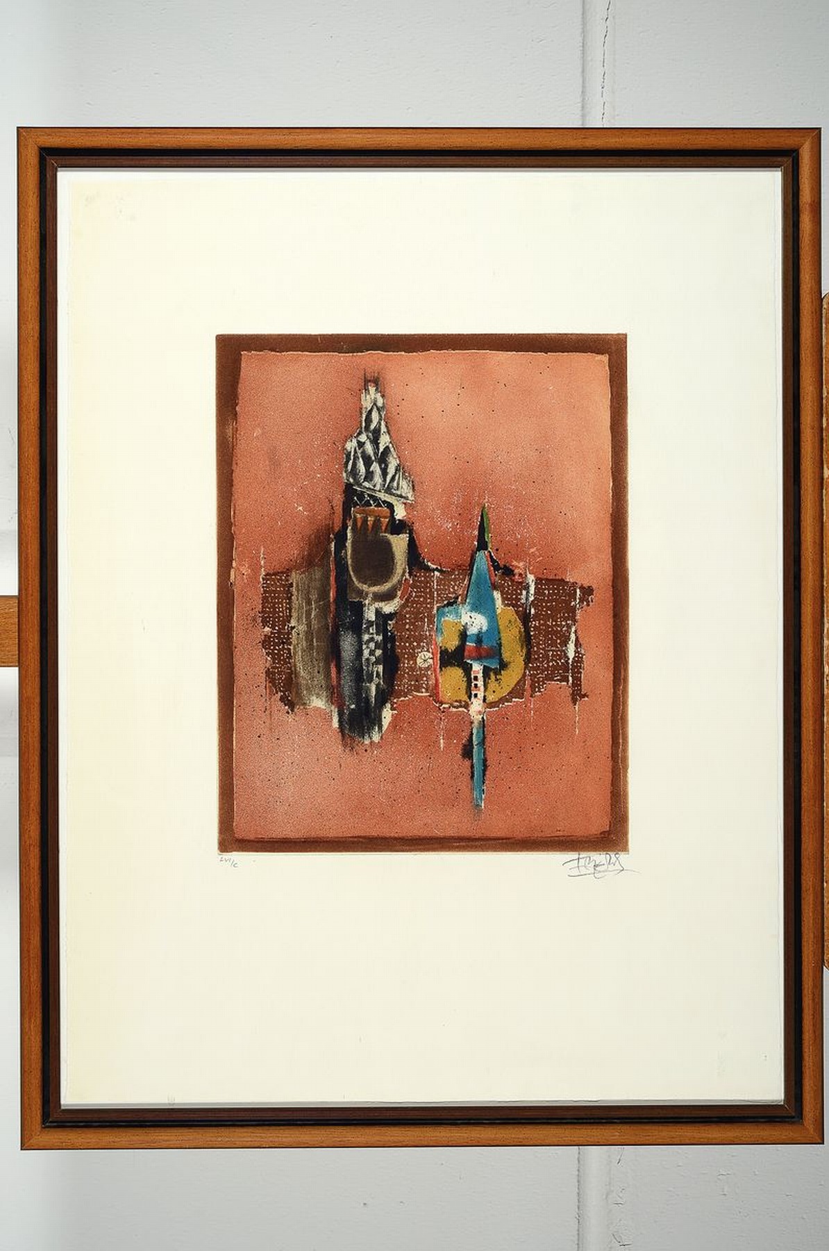 Detail k: Johnny Friedländer, 1912-1992, Farbradierung, handsign., num. LVl/c, unter Glas, Platte ca. 38x29cm, gesamt ca. 74x57 cm