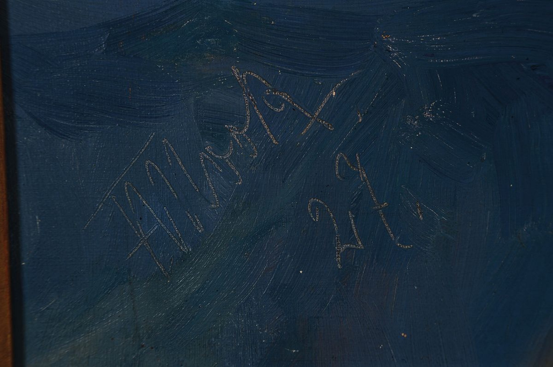 Detail a: Friedrich Wilhelm Mook, 1888-1944 Frankfurt am Main, Studium am Städel bei Limpert und an der Akademie Karlsruhe bei Georgi, hier: der Berg ...