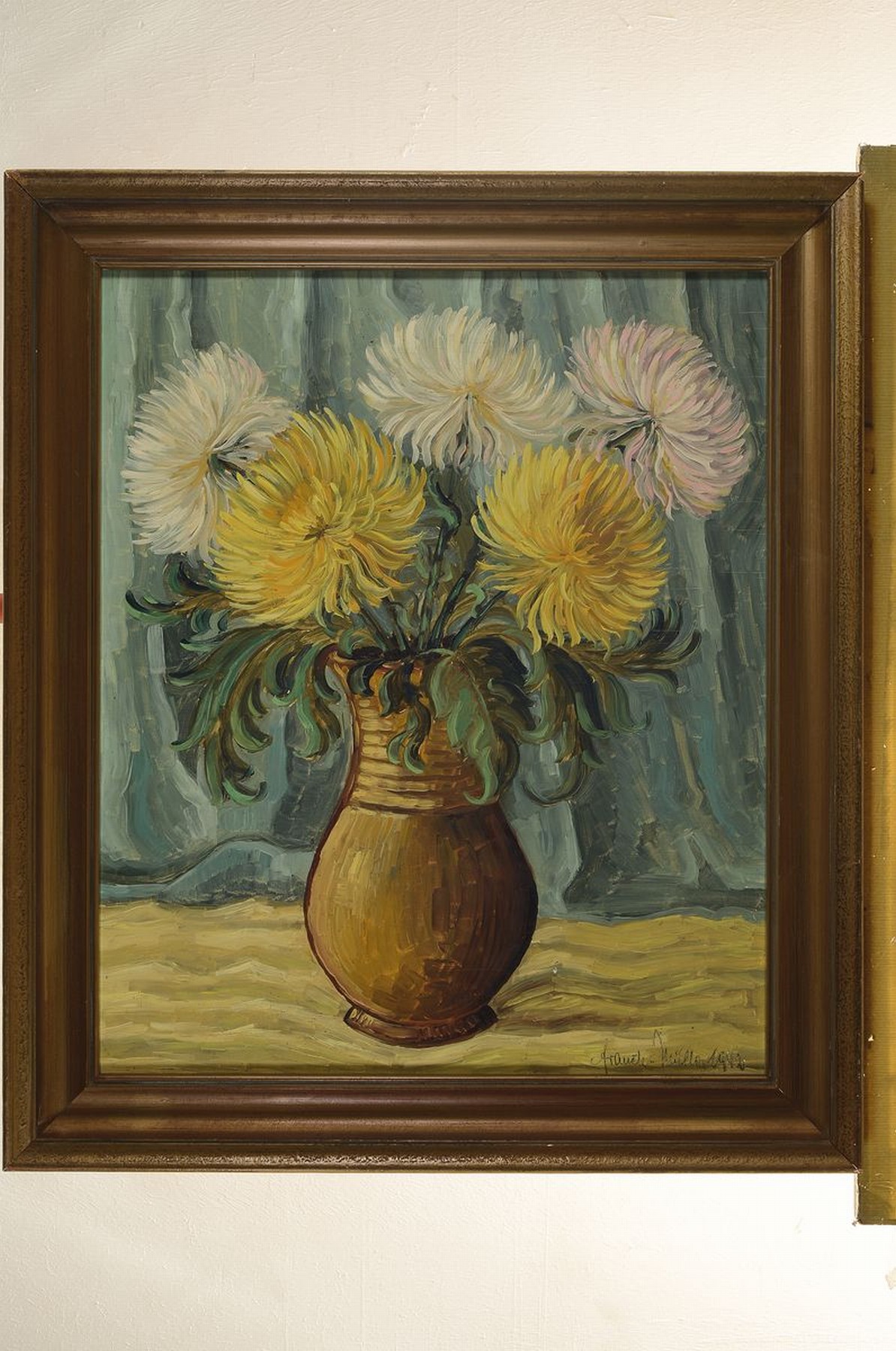 Detail k: Franck-Müller, datiert 1942, Blumenstillleben, Öl/Holz, rechts unten signiert und dat., ca. 60x50cm, R. ca. 71x61cm