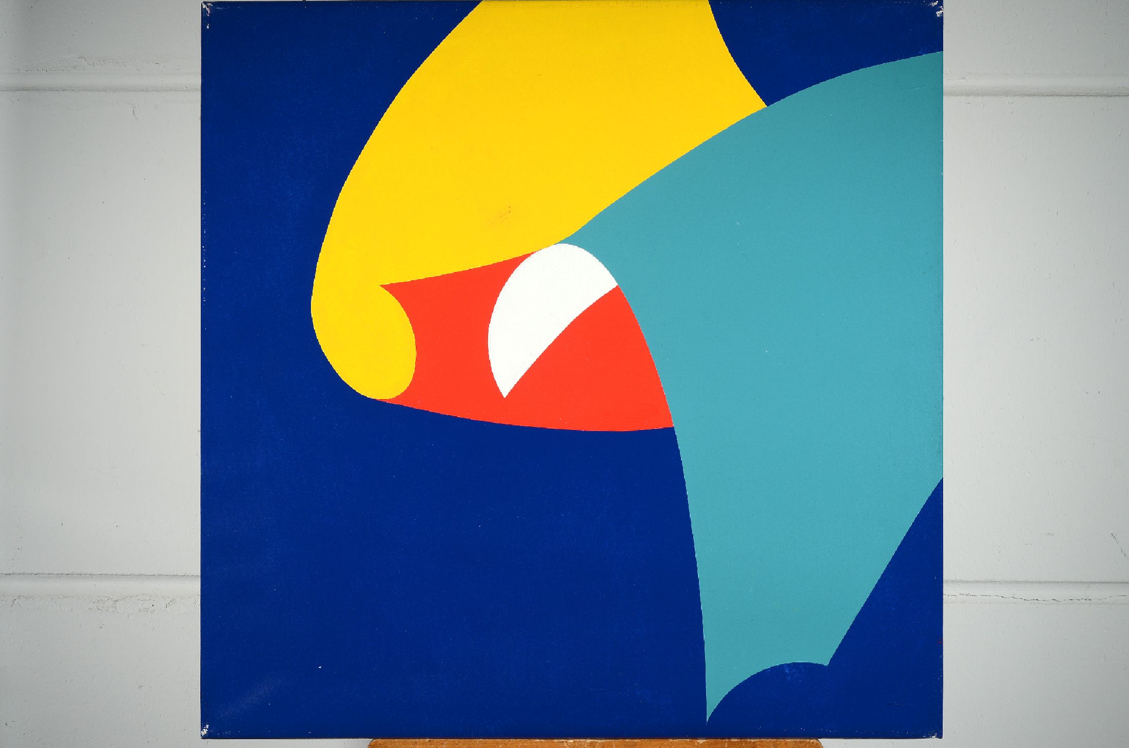 Heinrich Unger o.ä., Maler der OP Art, 3er Komposition "Fliegender Zeitgeist", Acryl auf Lwd, rückseitig mit ausführlicher Beschreibung ...
