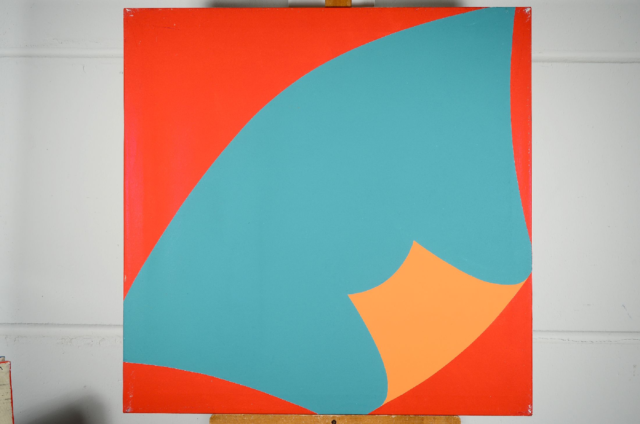 Detail b: Heinrich Unger o.ä., Maler der OP Art, 3er Komposition "Fliegender Zeitgeist", Acryl auf Lwd, rückseitig mit ausführlicher Beschreibung ...