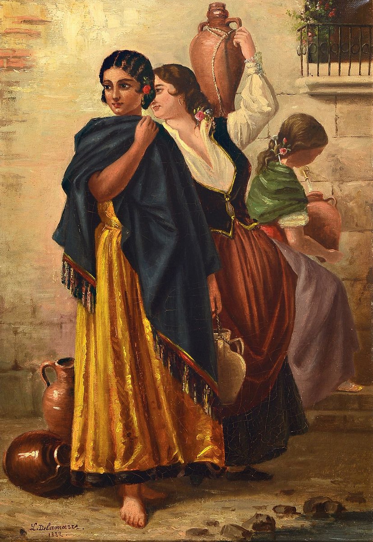 Henri Louis Delamarre, 1829 Olivet/Loire-1913 Paris, bekannter französischer Maler, Schüler von Giuseppe Palizzi in Paris und Fontainebleau, hier: ...