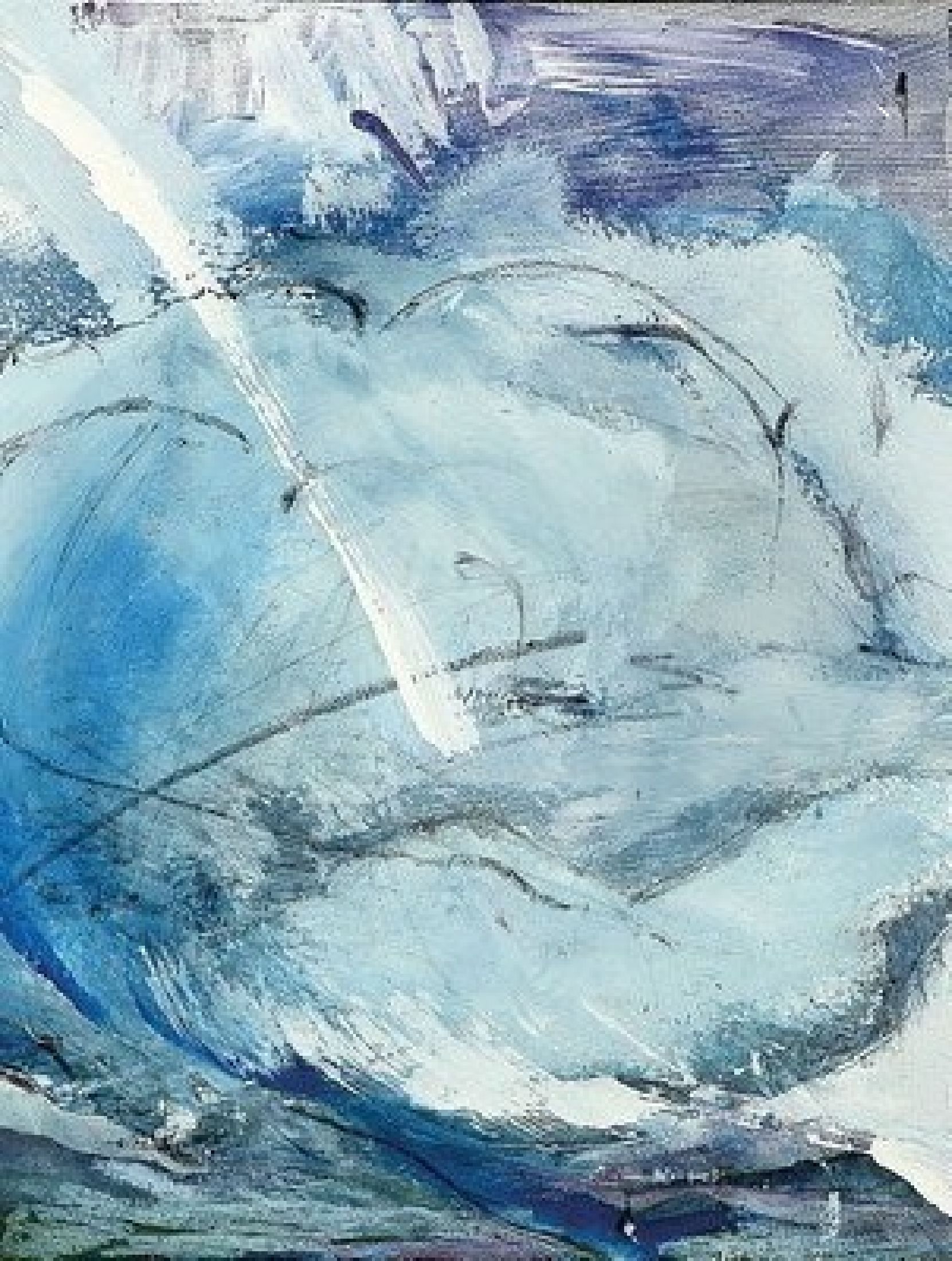 Detail b: Margaret Peveling, geb. 1949 Schwäbisch-Hall, tätig in Lindau am Bodensee, Studium an derAkademie Stuttgart, hier: Wolkenformationen I und II, 2 ...